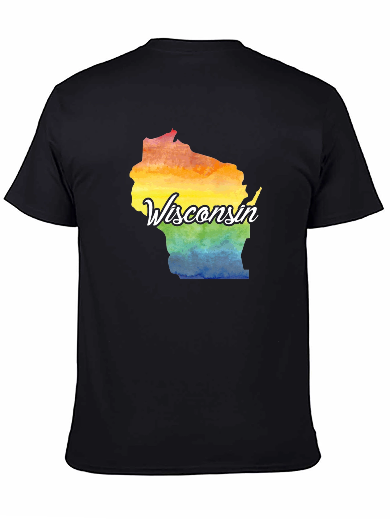 Wisconsin State Pride Rainbow Graphic T-Shirt