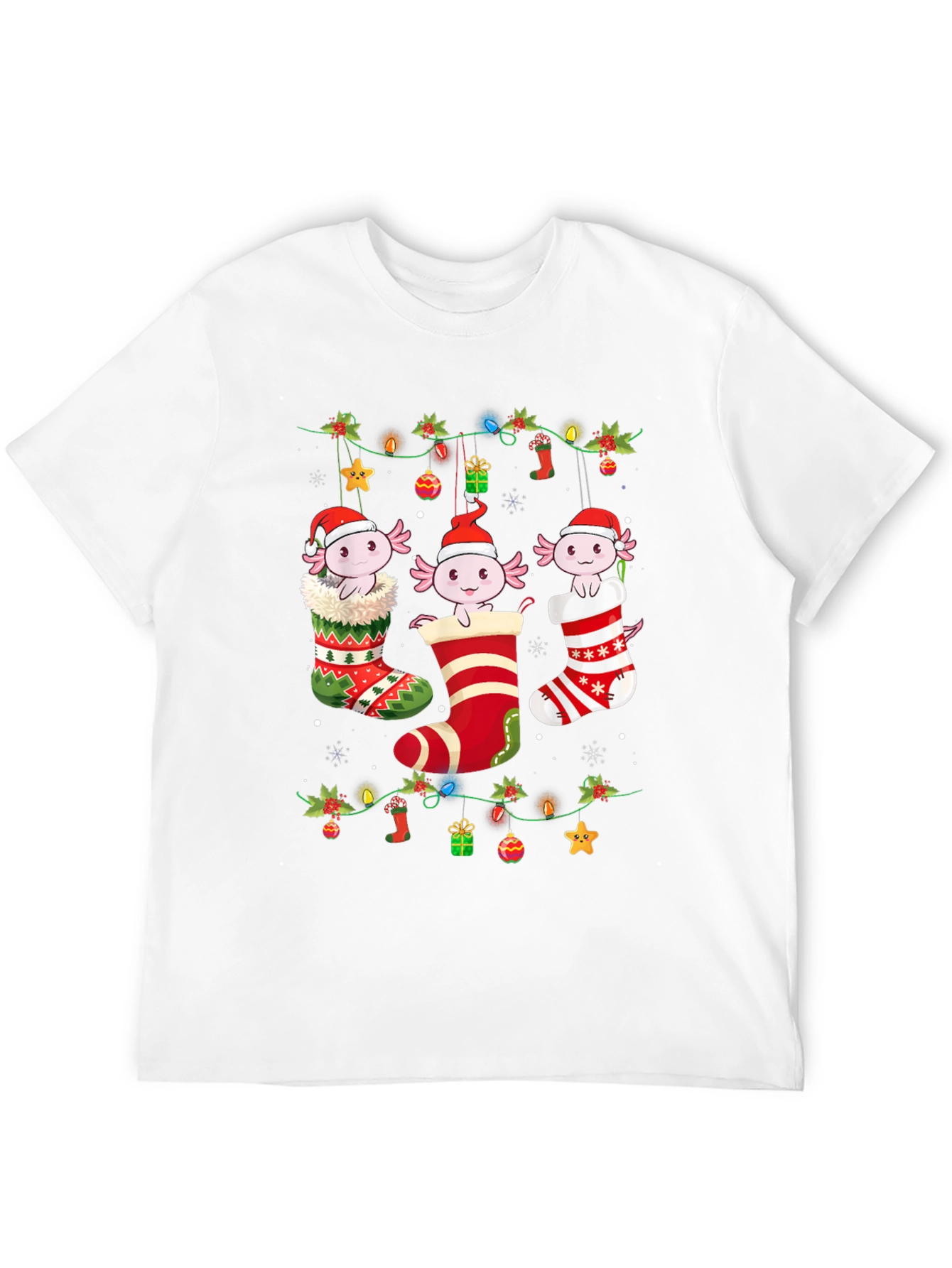 Christmas Axolotl Stocking T-Shirt