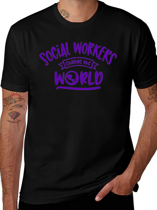 Social Workers Change the World T-Shirt - Black