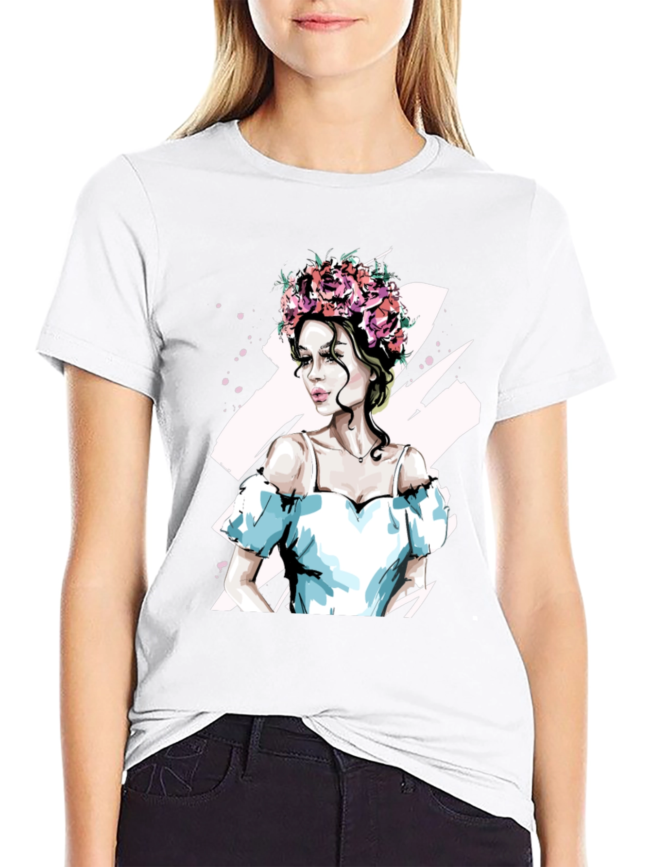 Floral Crown Woman Graphic Tee