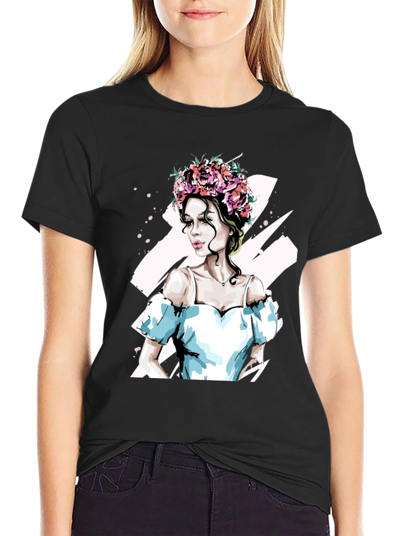 Floral Crown Woman Graphic Tee