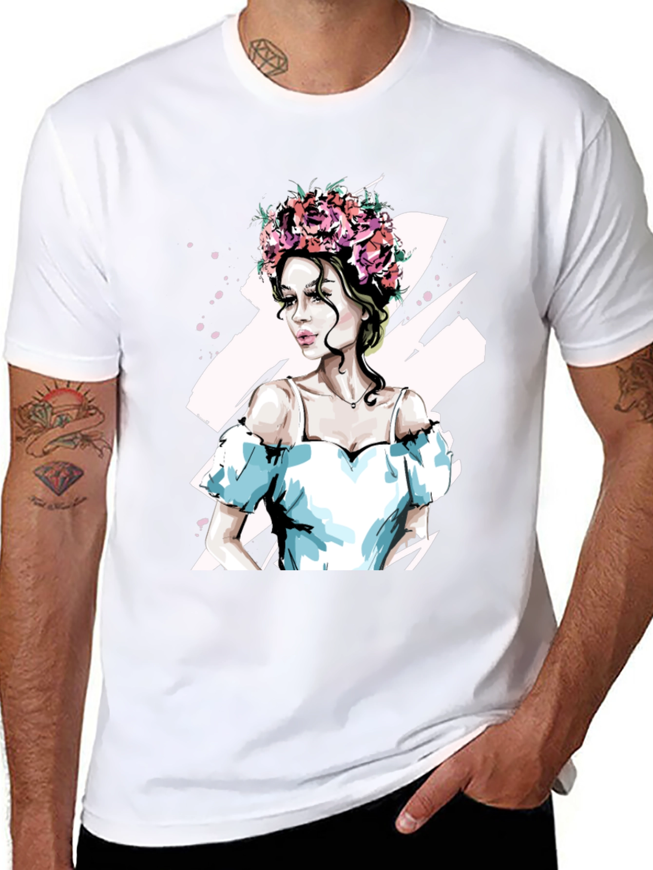 Floral Crown Woman Graphic Tee