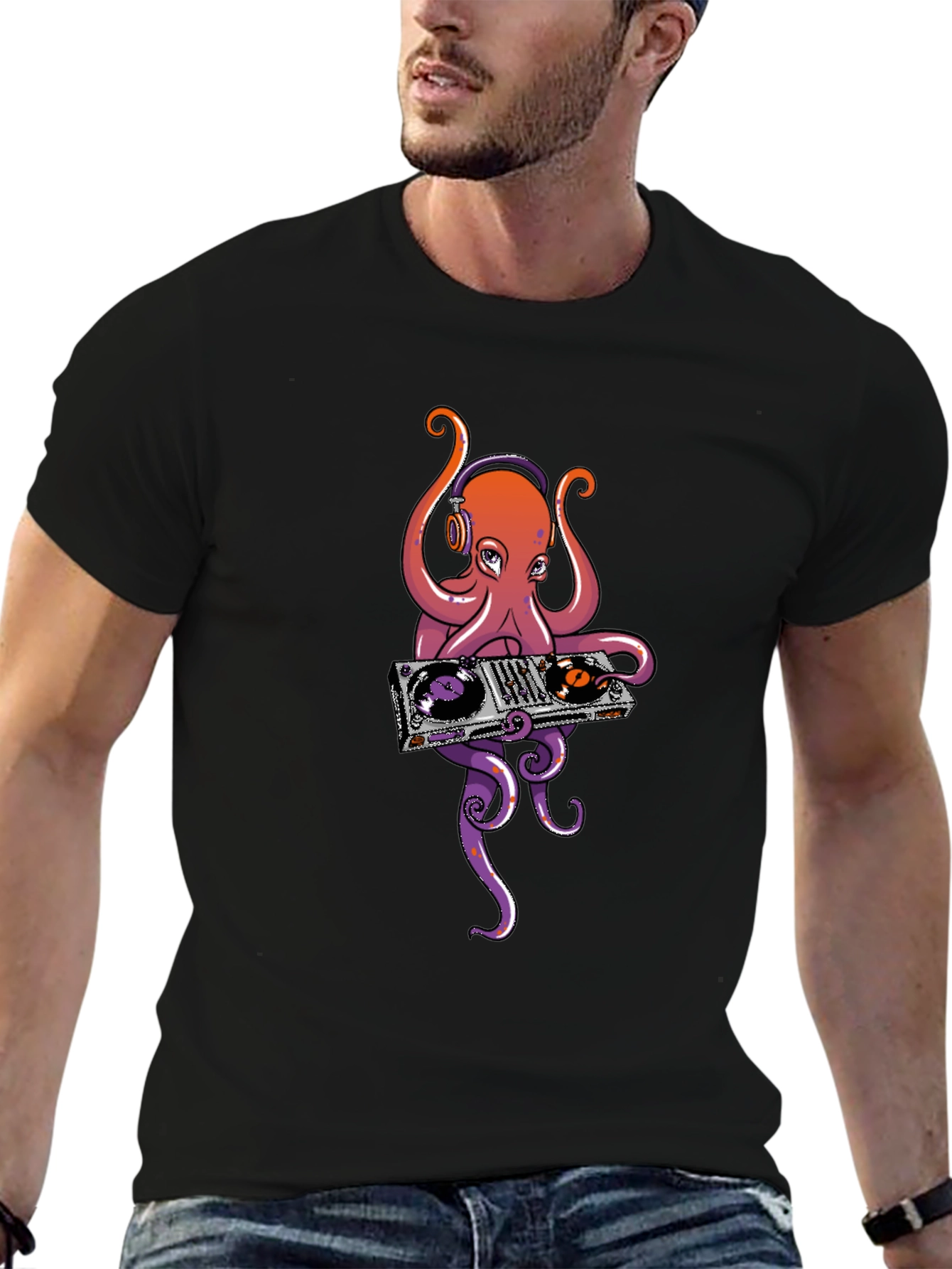 DJ Octopus Graphic T-Shirt - Cool Music Lover Tee