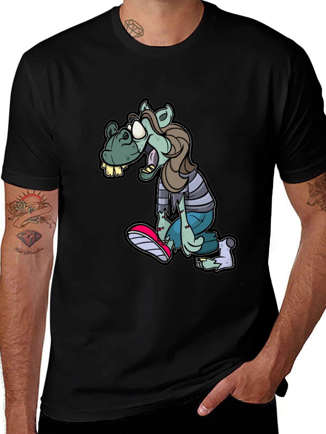 Zombie Horse Cartoon T-Shirt