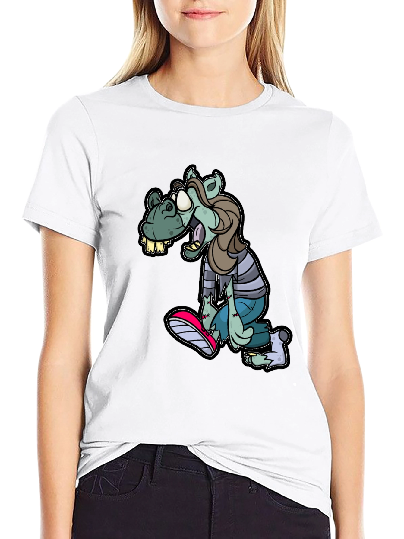 Zombie Horse Cartoon T-Shirt