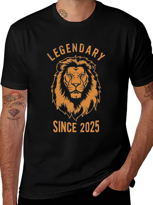 Legendary Since 2025 Lion Graphic Tee - Black