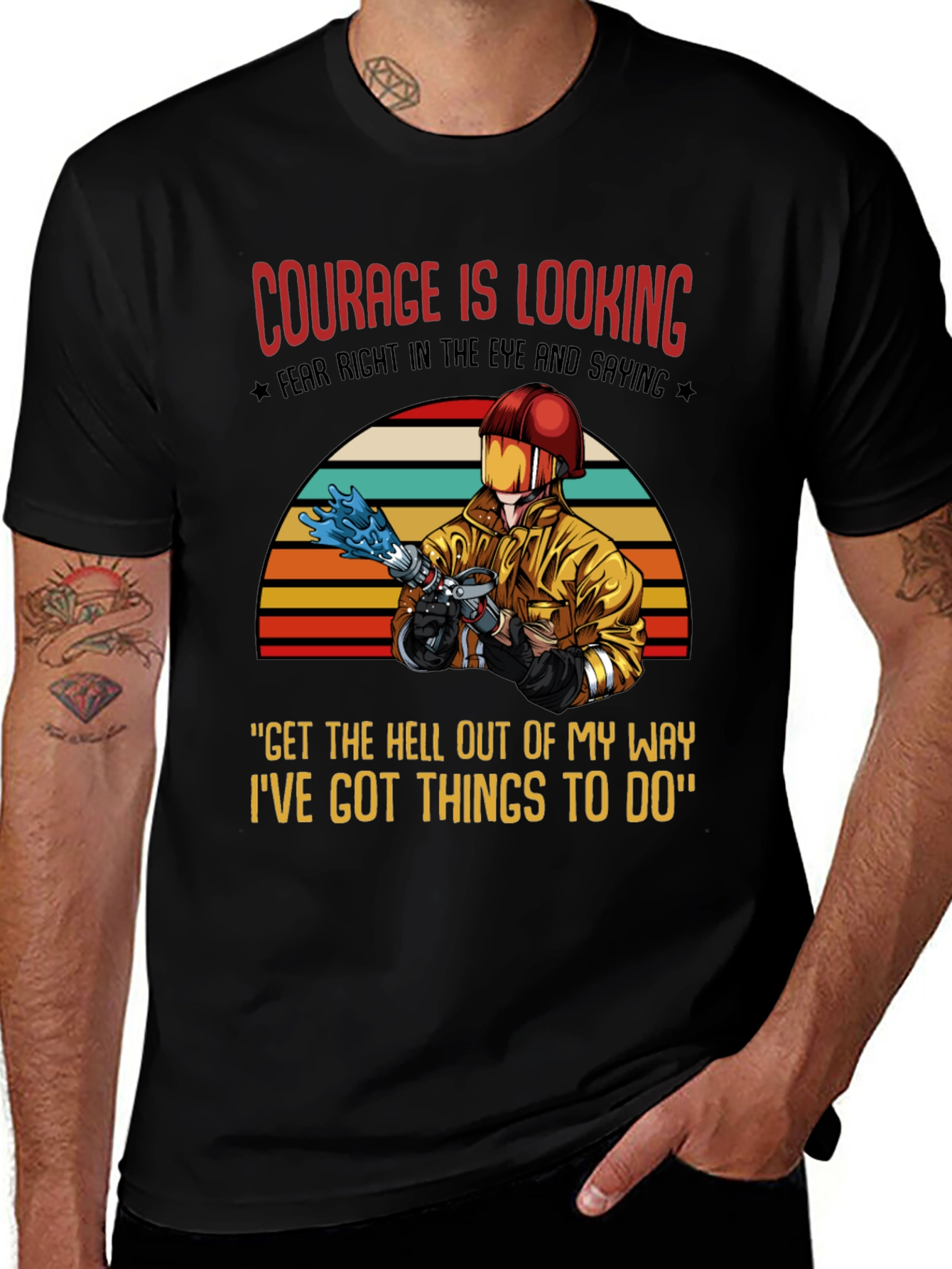 Courage Firefighter Graphic T-Shirt
