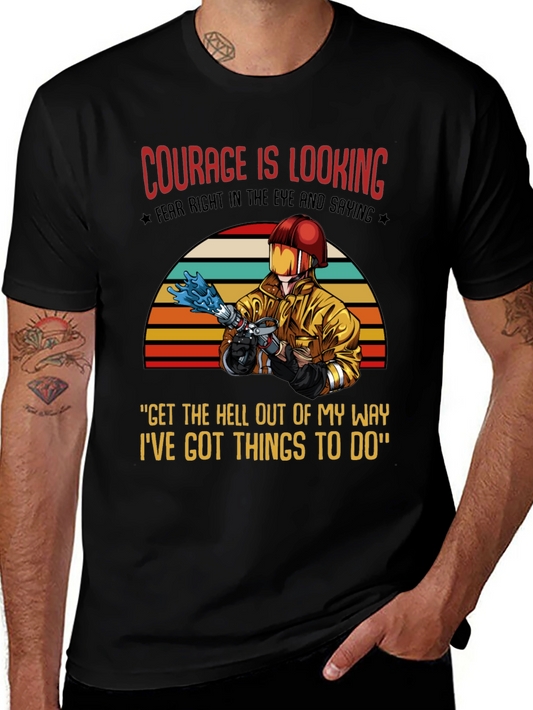 Courage Firefighter Graphic T-Shirt