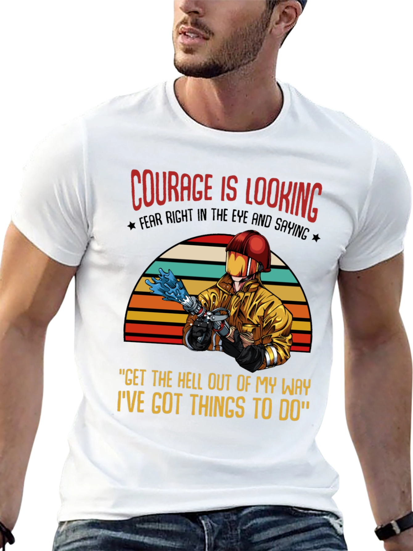 Courage Firefighter Graphic T-Shirt