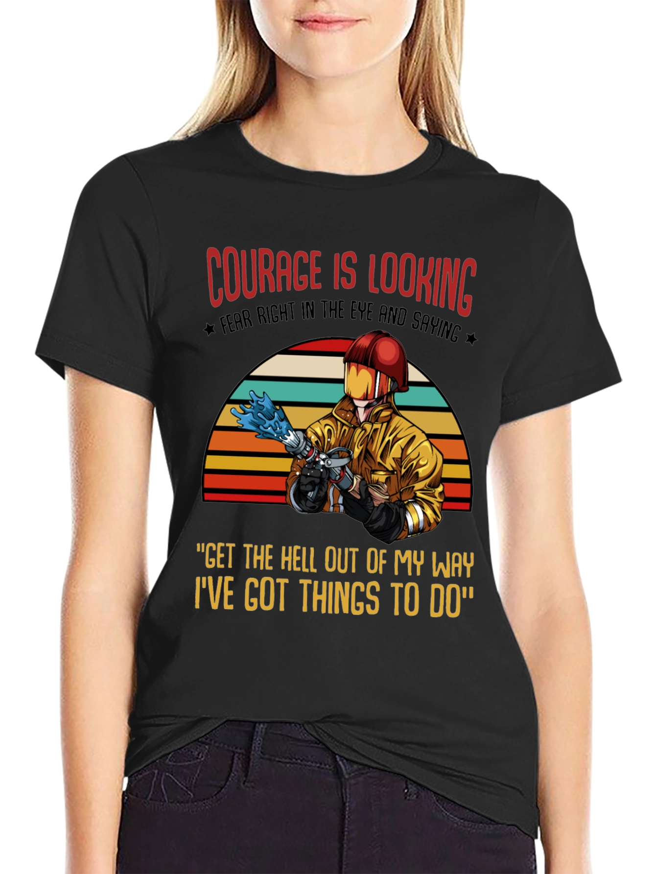 Courage Firefighter Graphic T-Shirt