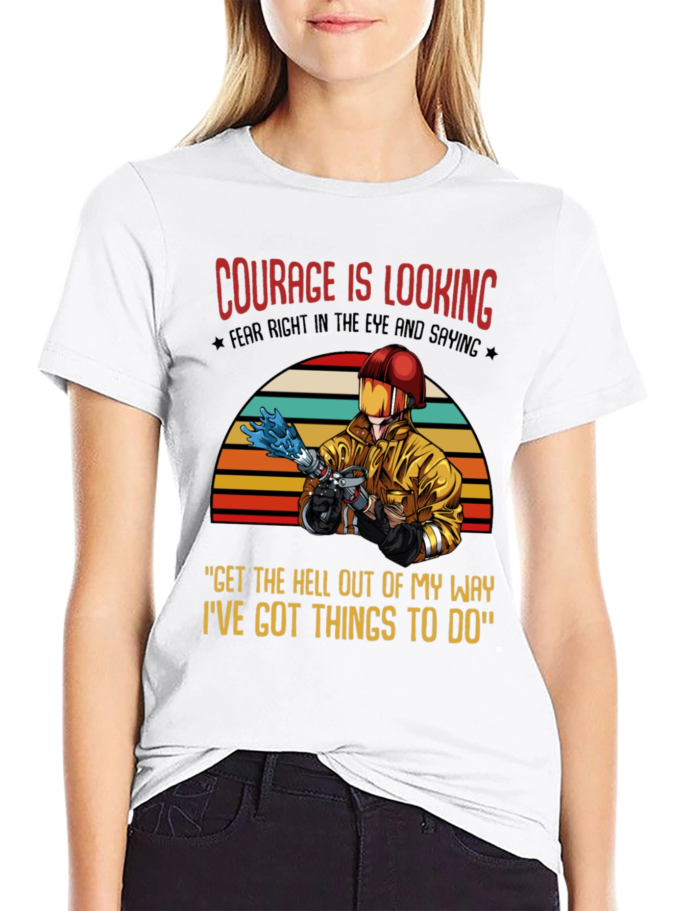 Courage Firefighter Graphic T-Shirt
