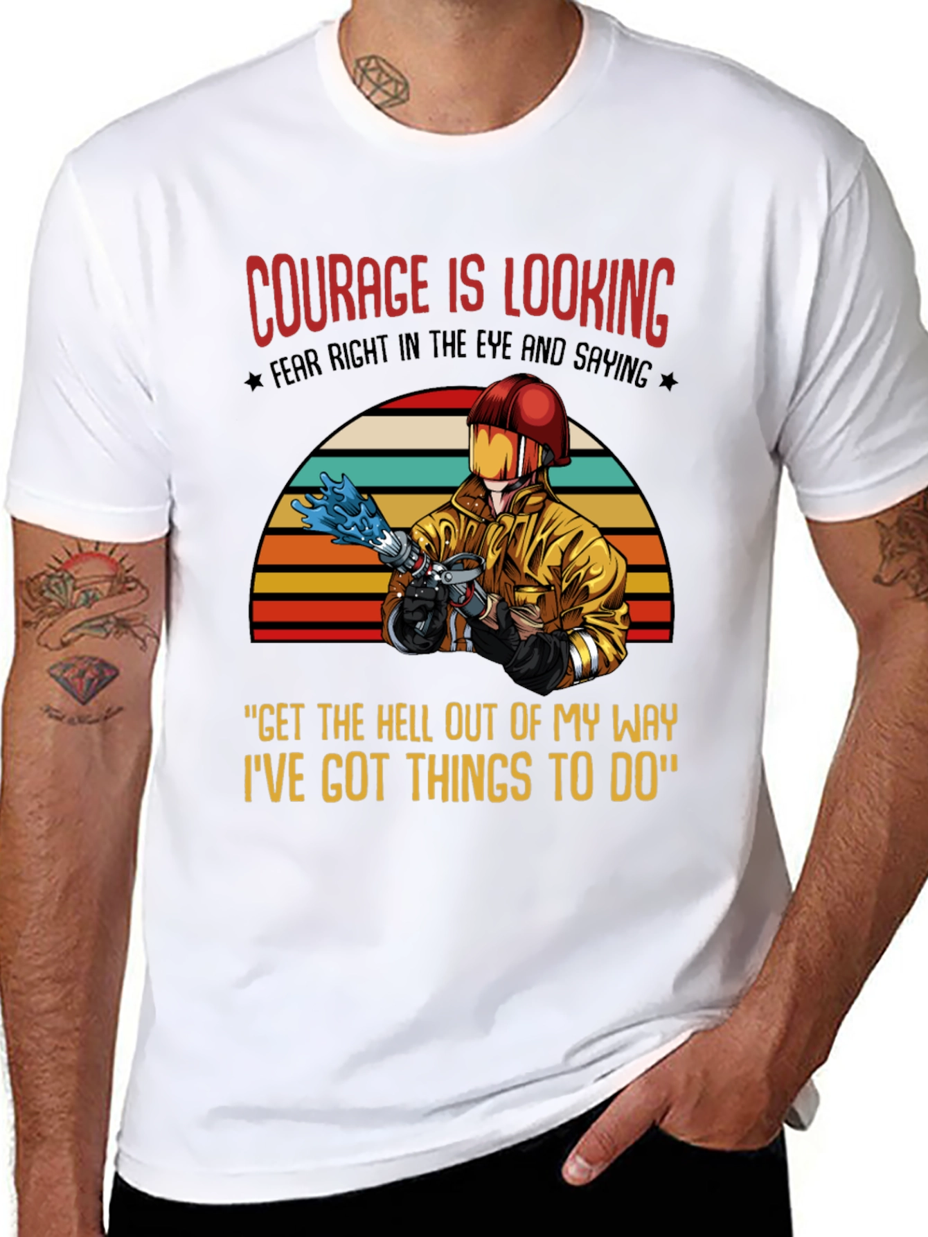 Courage Firefighter Graphic T-Shirt
