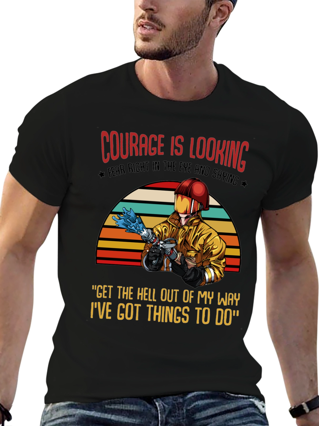 Courage Firefighter Graphic T-Shirt