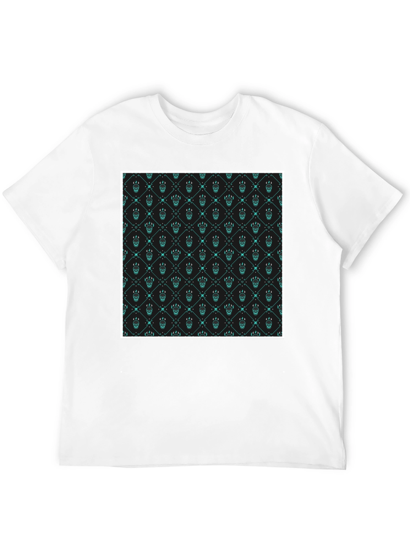 Patterned Graphic Print Crew Neck T-Shirt