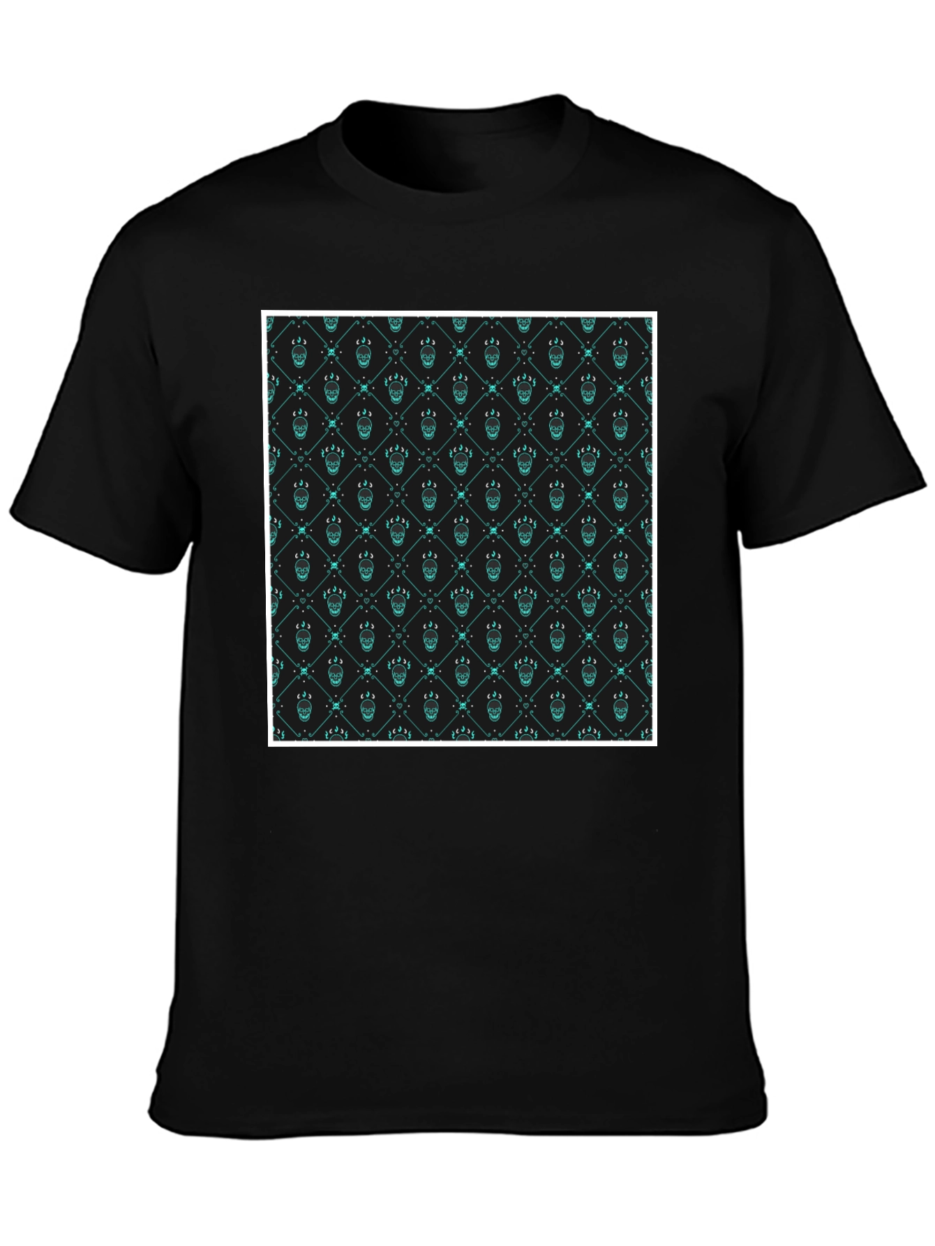 Patterned Graphic Print Crew Neck T-Shirt
