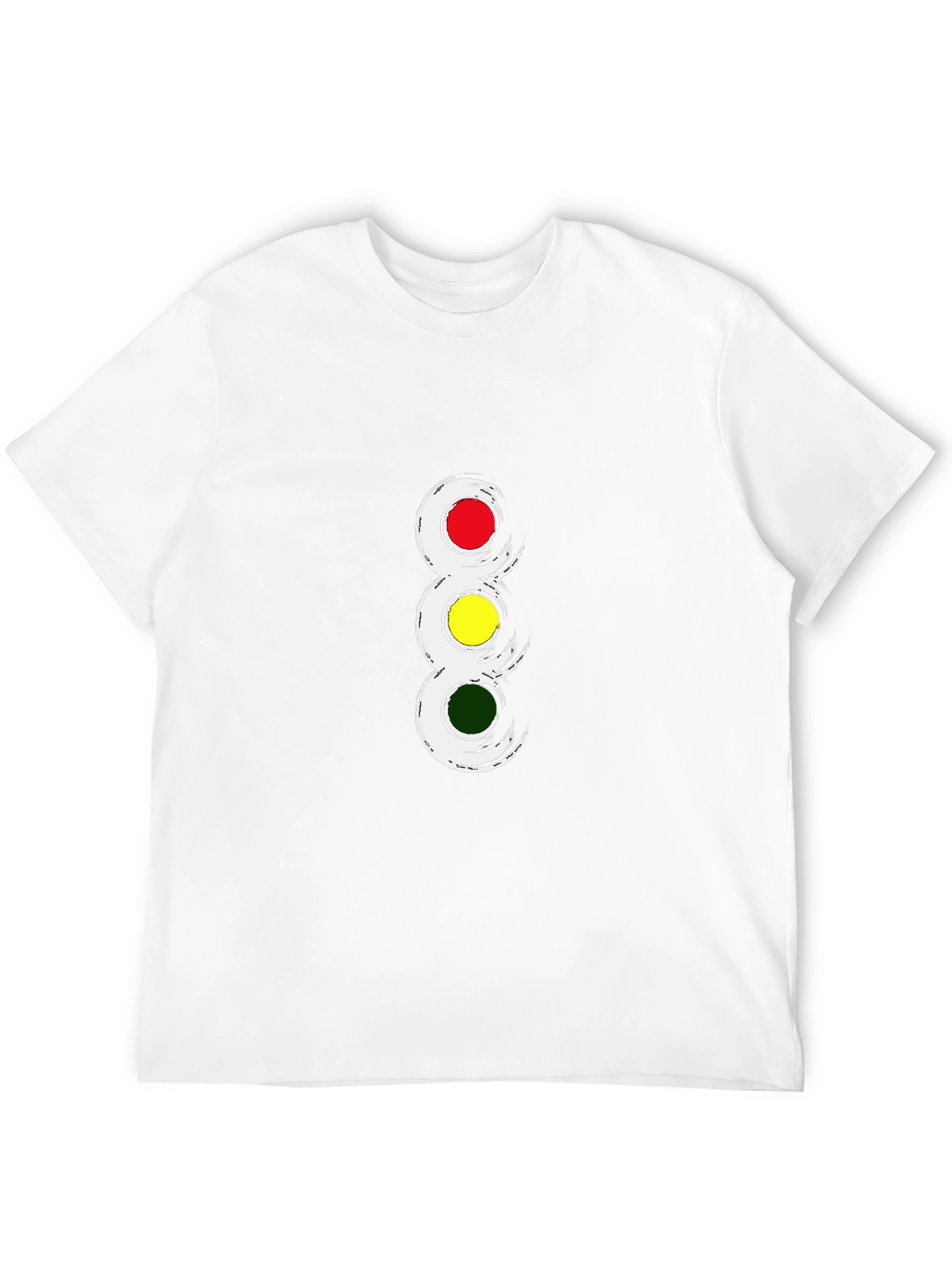Traffic Light Graphic Tee - Black Crew Neck T-Shirt