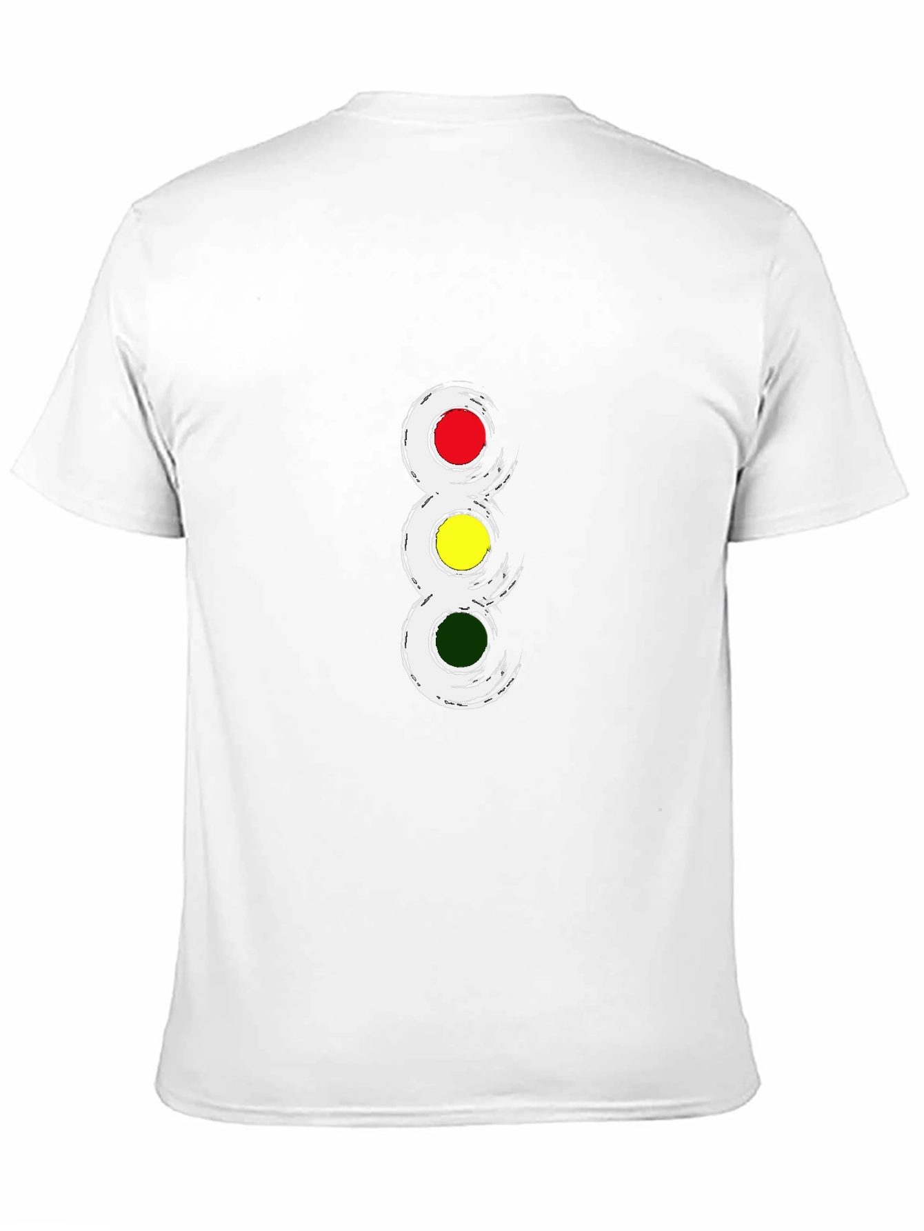 Traffic Light Graphic Tee - Black Crew Neck T-Shirt