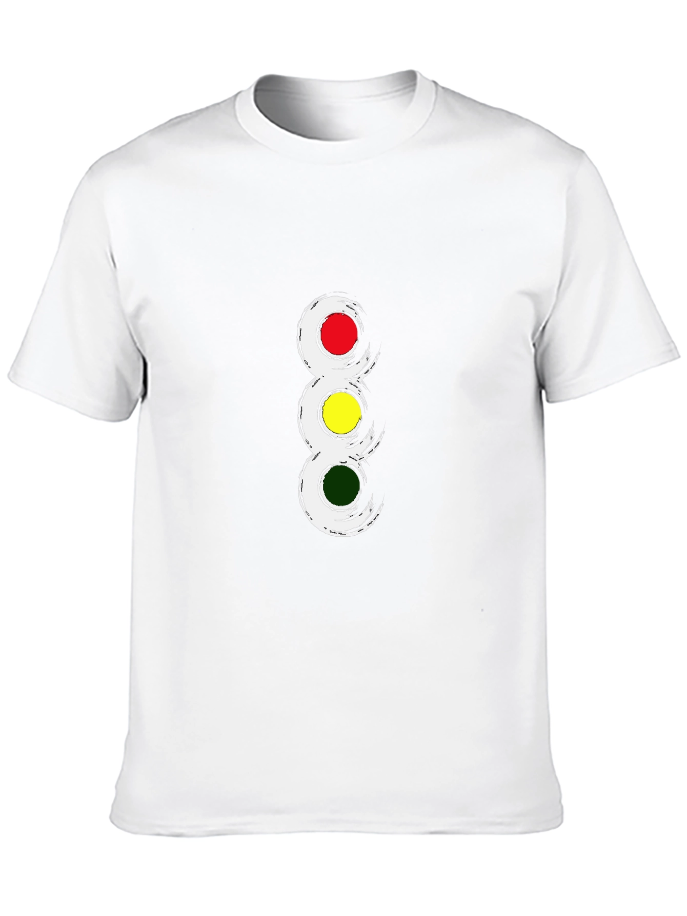 Traffic Light Graphic Tee - Black Crew Neck T-Shirt