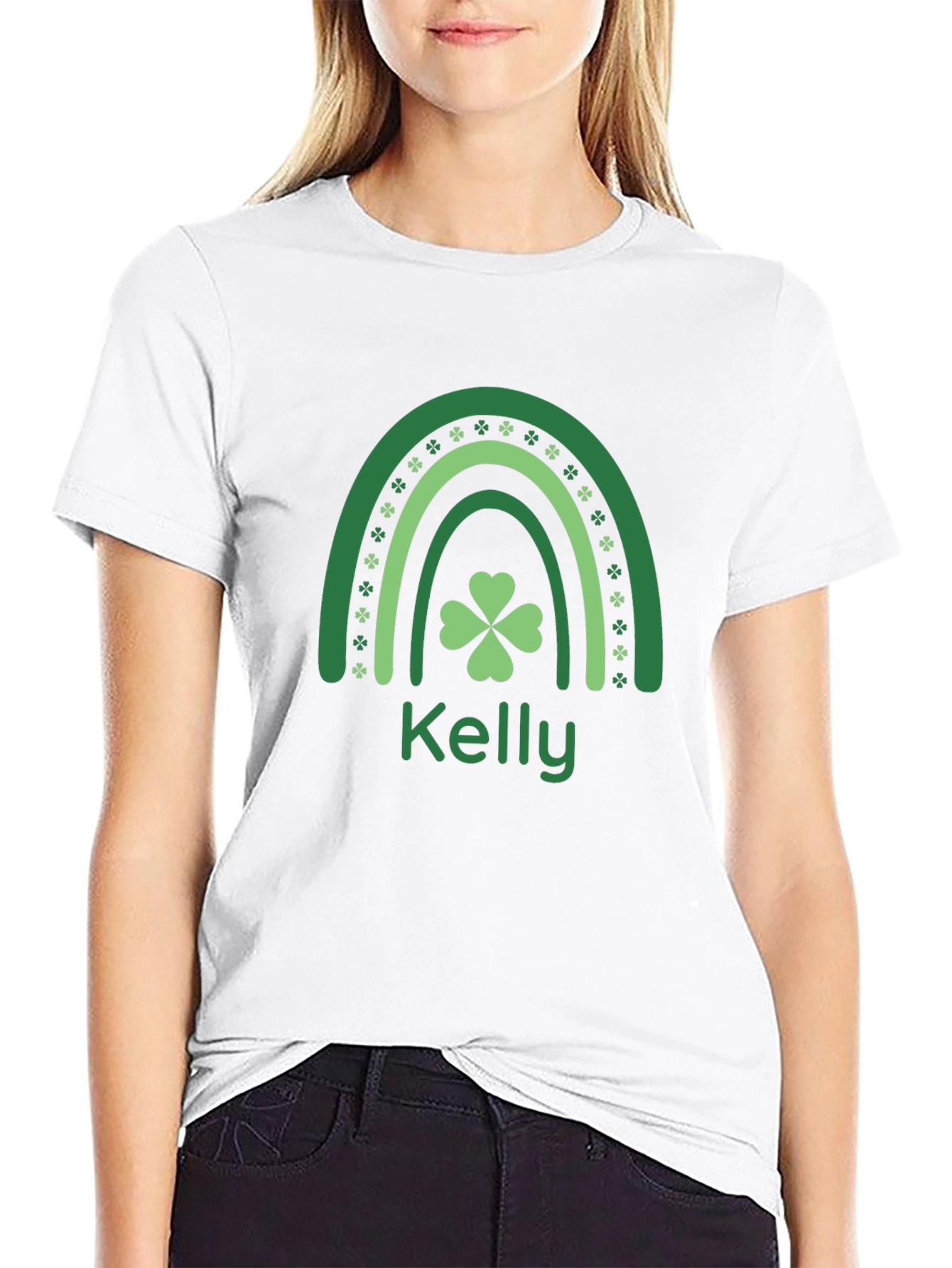 Kelly St. Patricks Day Rainbow Shamrock T-Shirt