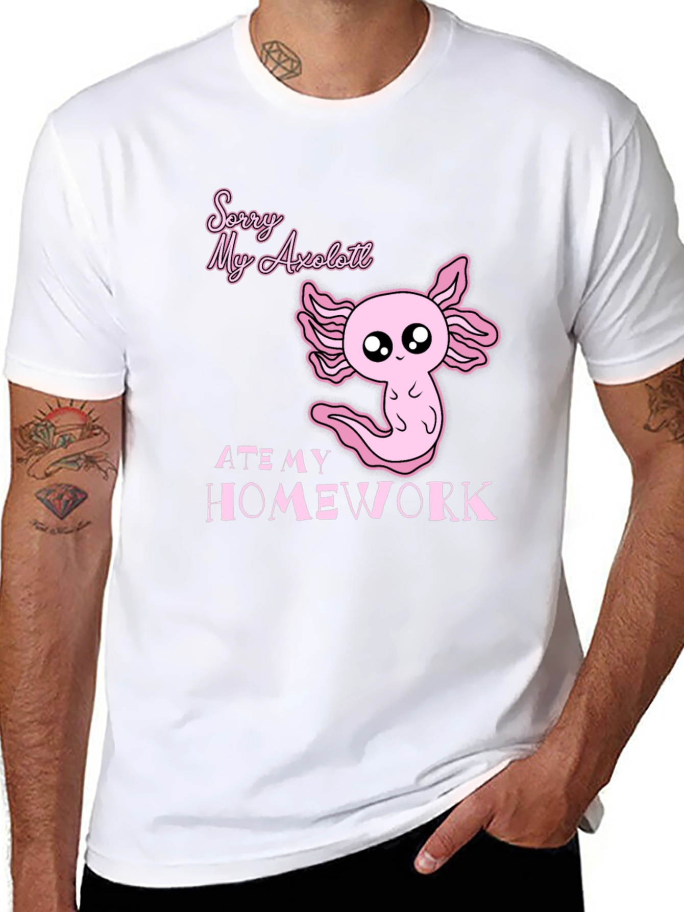 Axolotl Ate My Homework Funny Graphic T-Shirt
