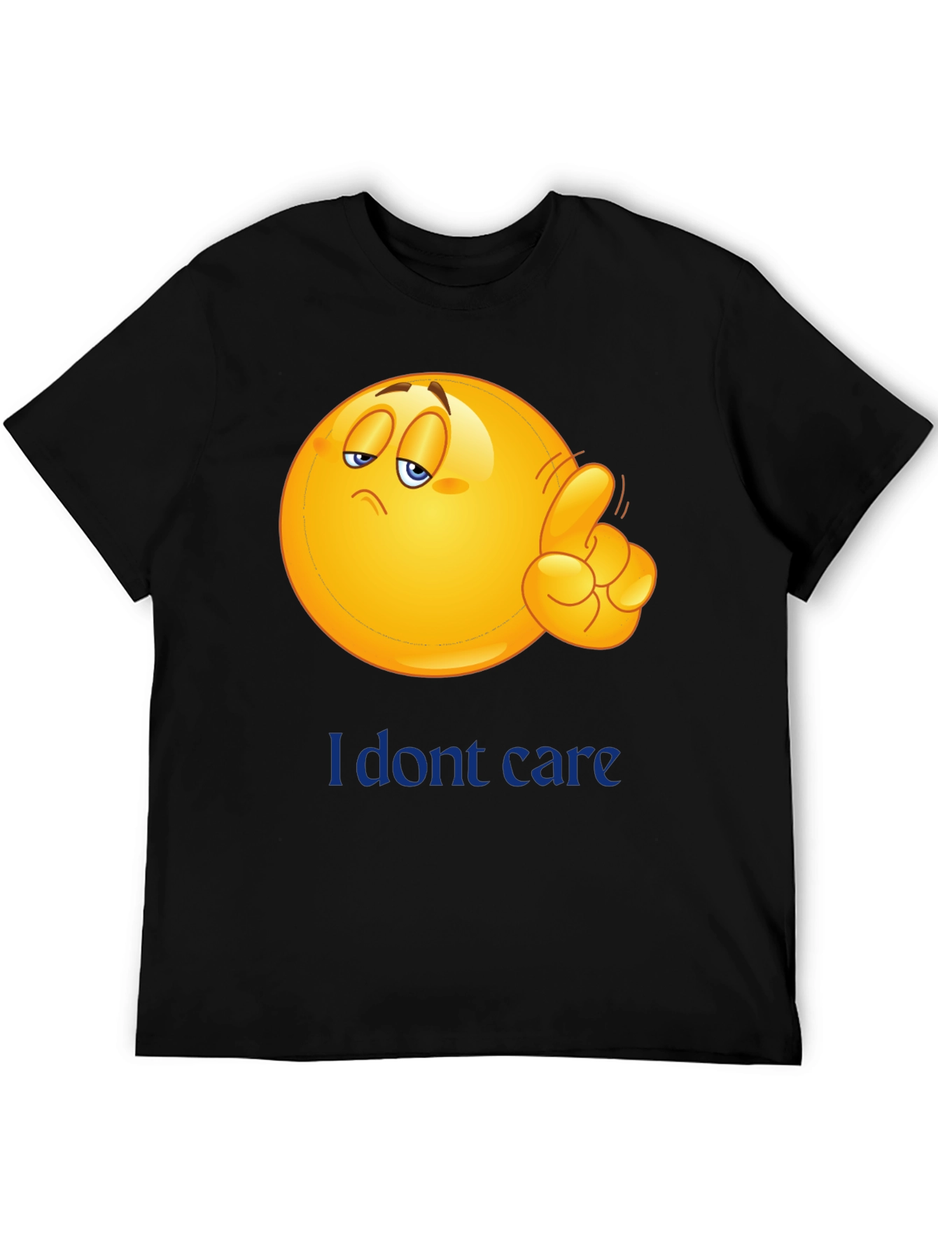 I Dont Care Emoji Graphic Tee - Black