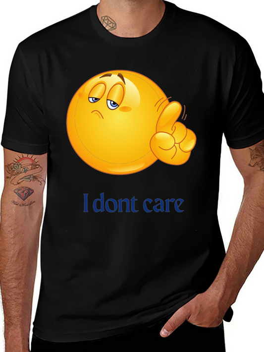 I Dont Care Emoji Graphic Tee - Black