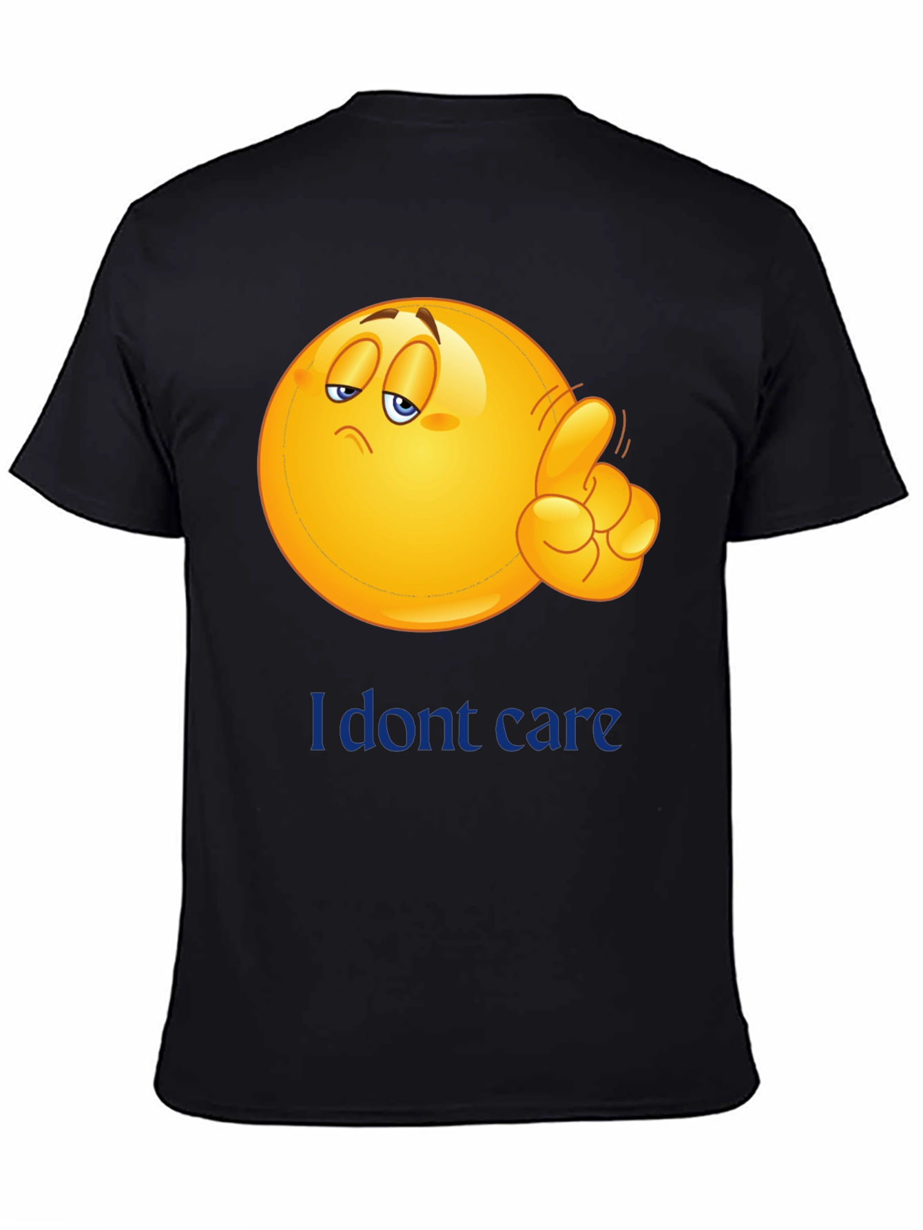 I Dont Care Emoji Graphic Tee - Black