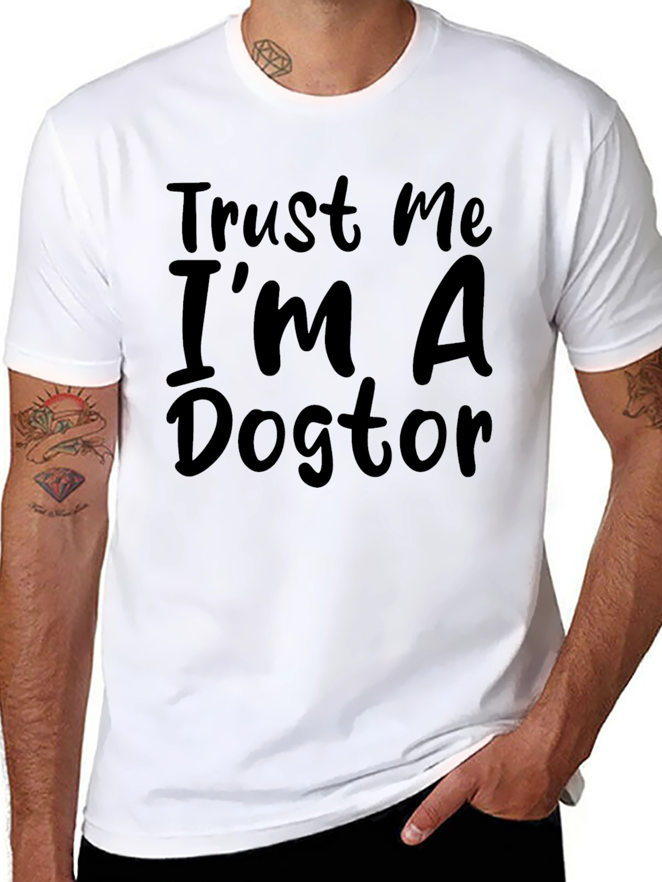 Trust Me Im A Dogtor Black T-Shirt