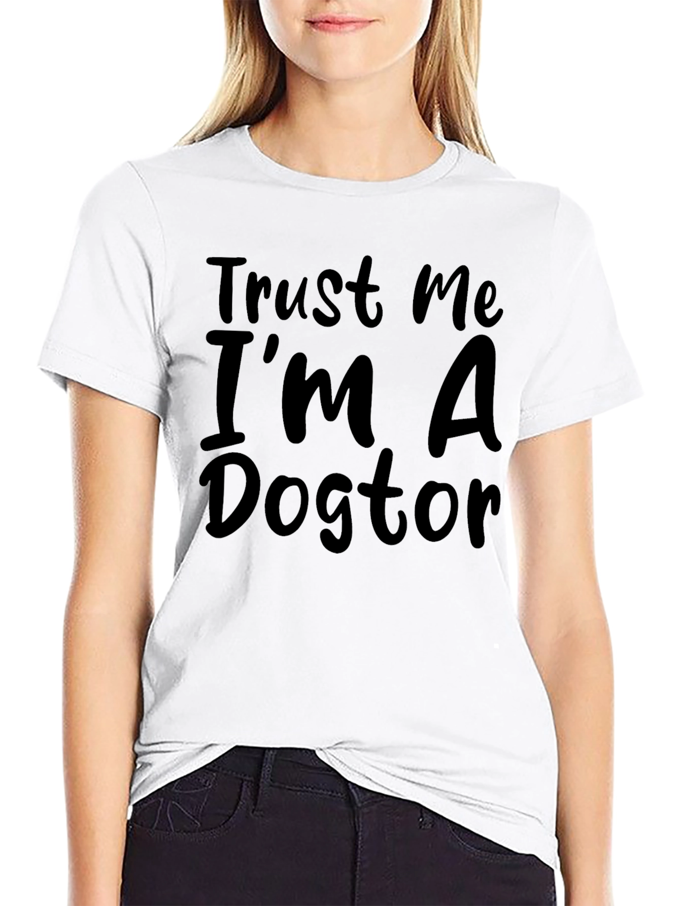 Trust Me Im A Dogtor Black T-Shirt