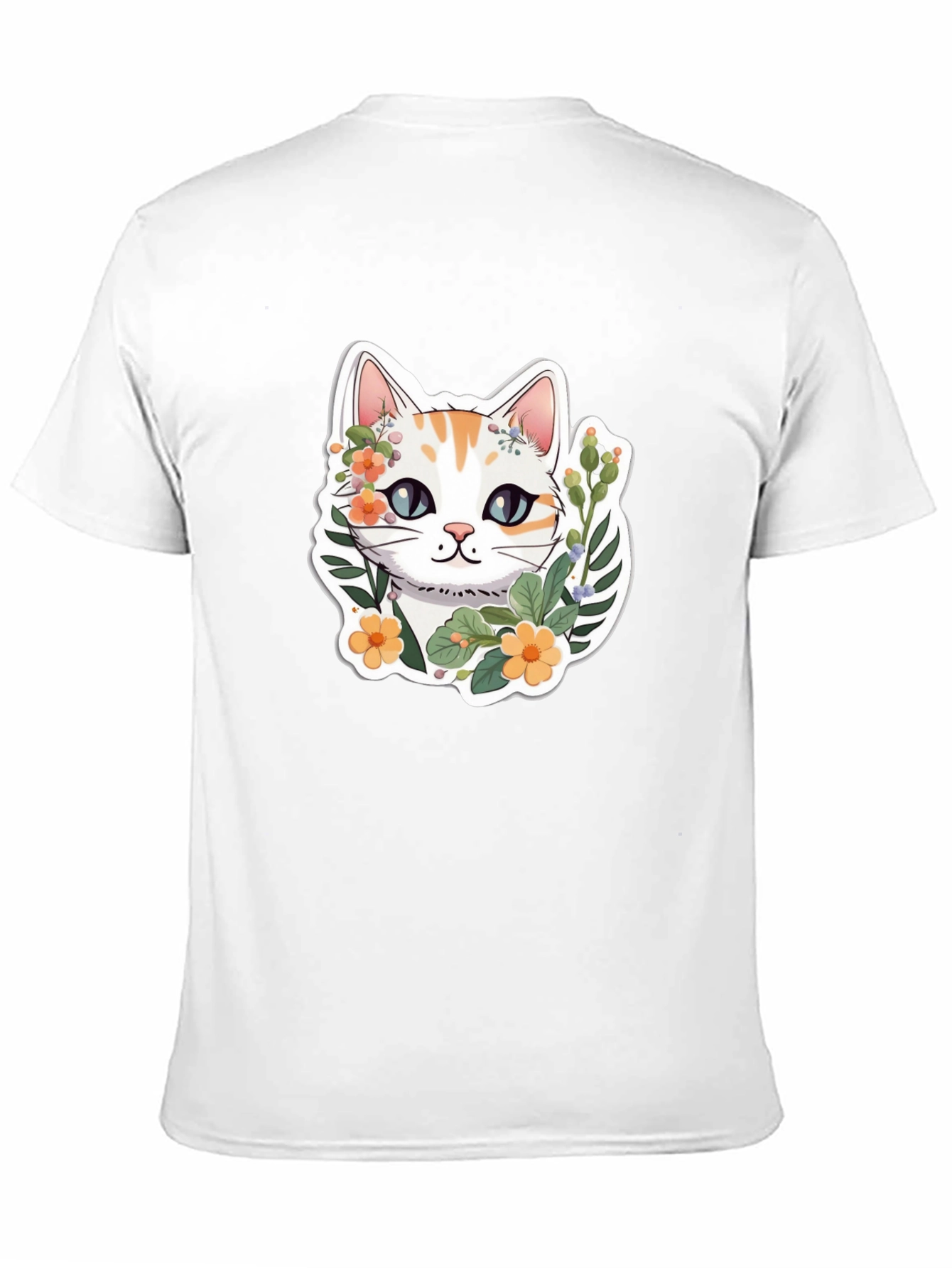 Floral Cat Graphic Tee - Cute & Stylish