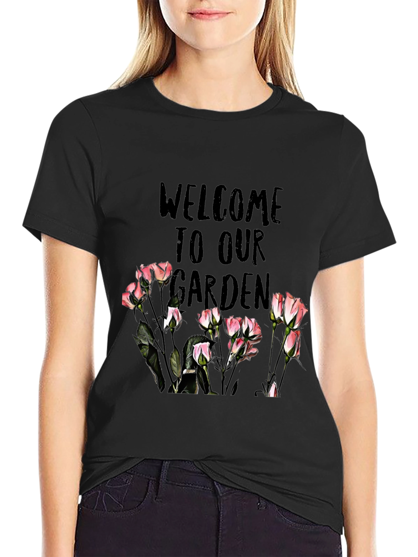Welcome to Our Garden Black T-Shirt