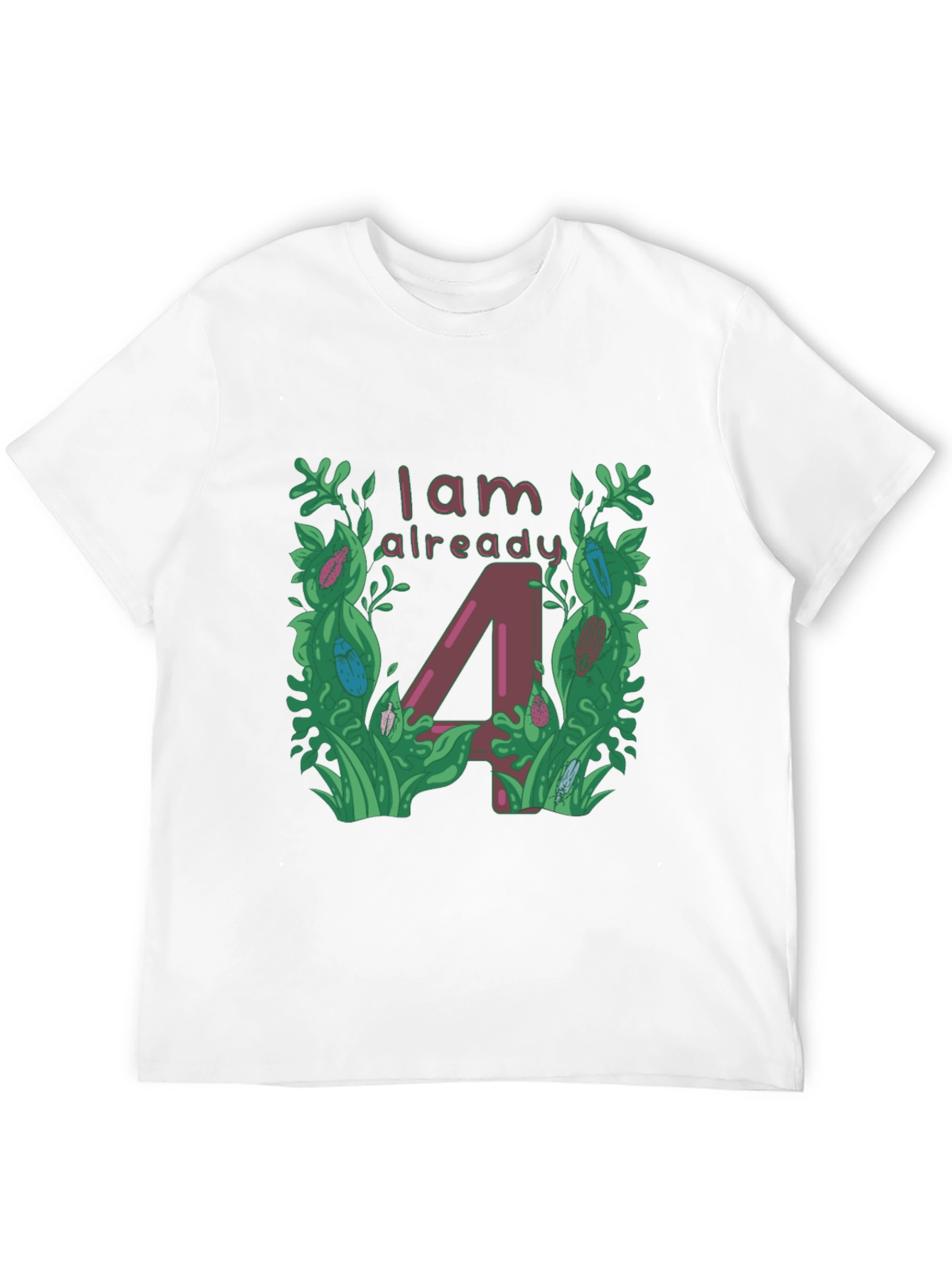 I am Already 4 T-Shirt - Black Cotton Blend