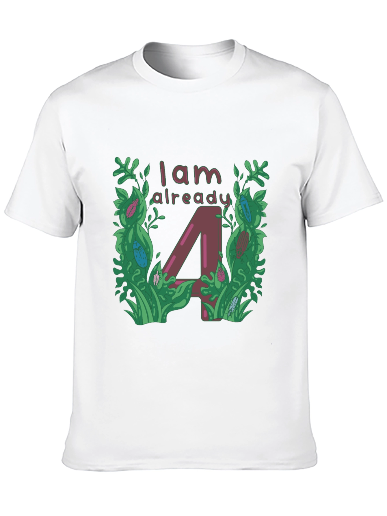 I am Already 4 T-Shirt - Black Cotton Blend