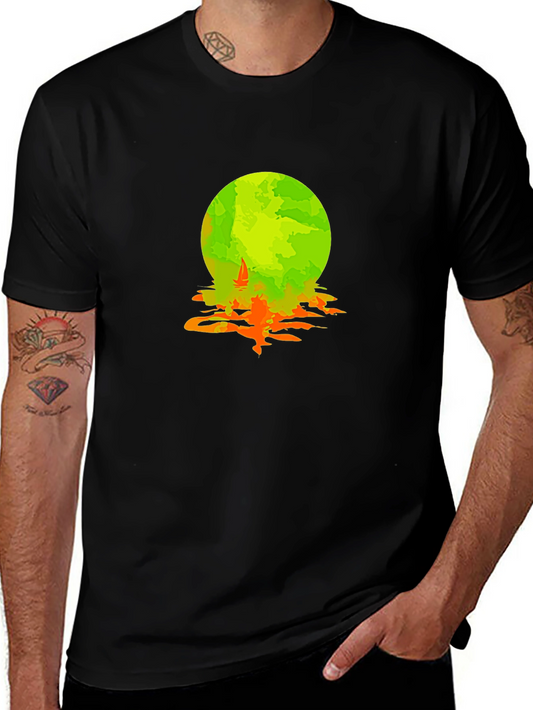 Graphic Tee: Moonlit Sailboat Design