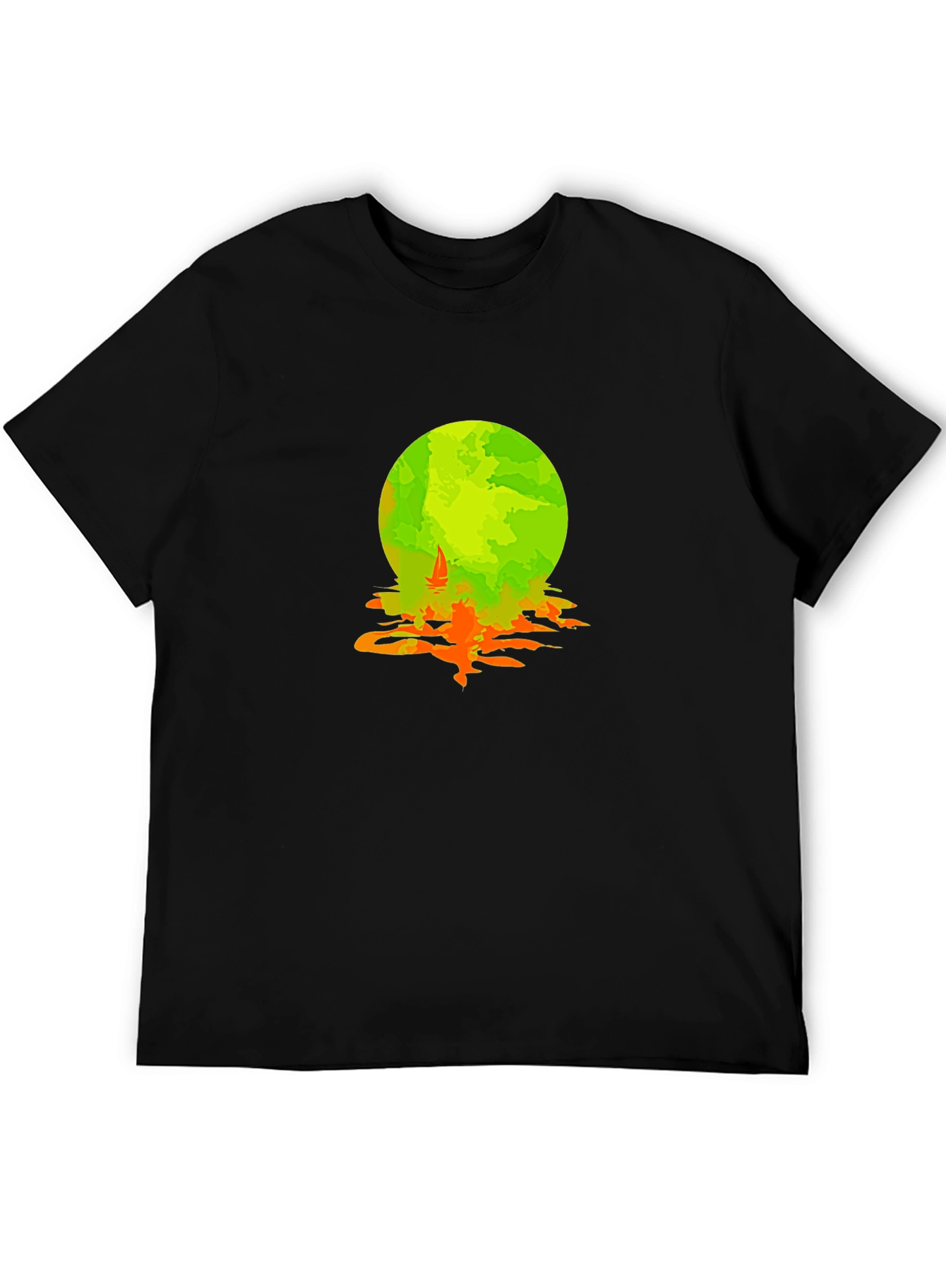 Graphic Tee: Moonlit Sailboat Design