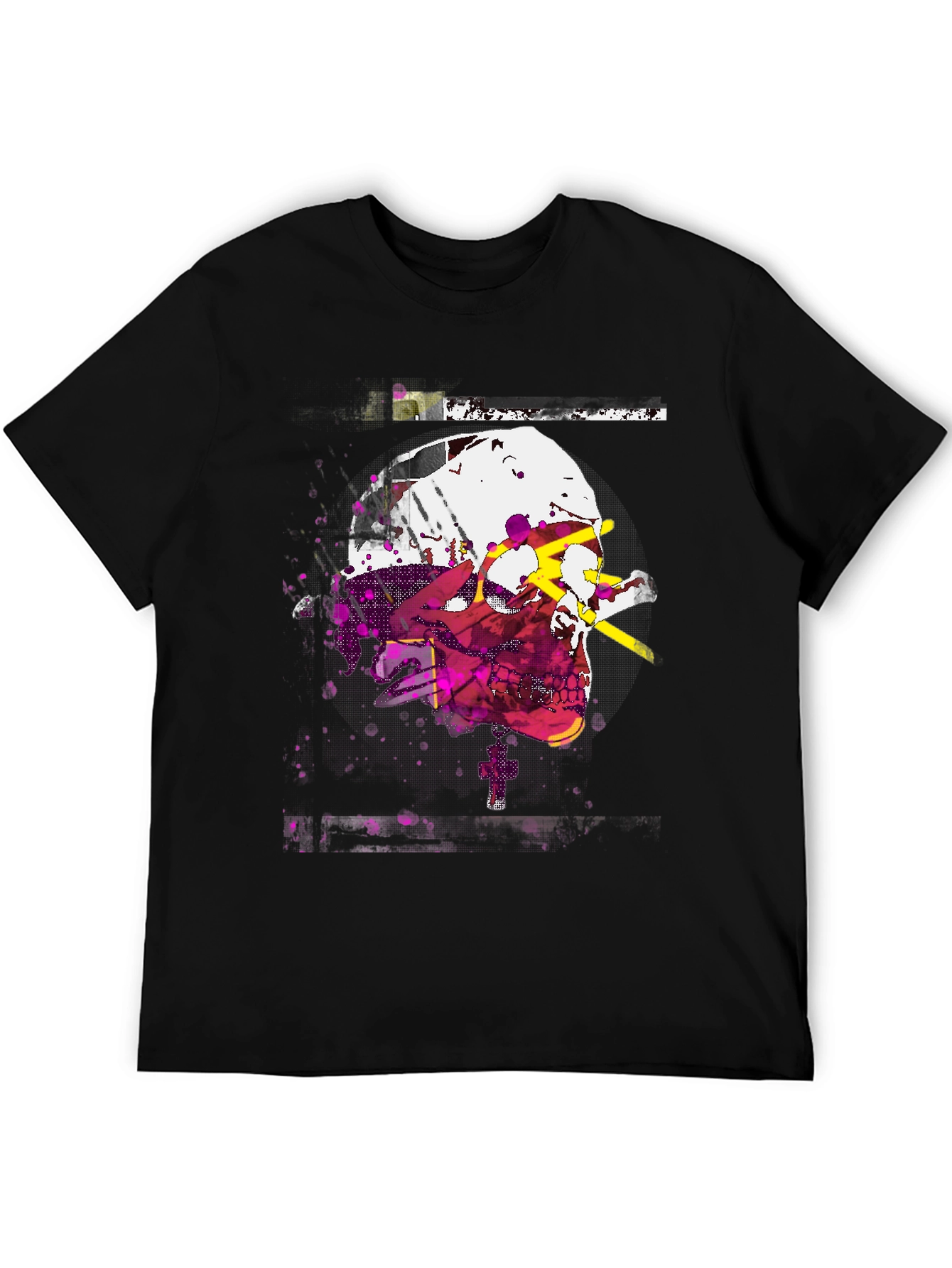 Edgy Skull Graphic Tee - Mens Black T-Shirt
