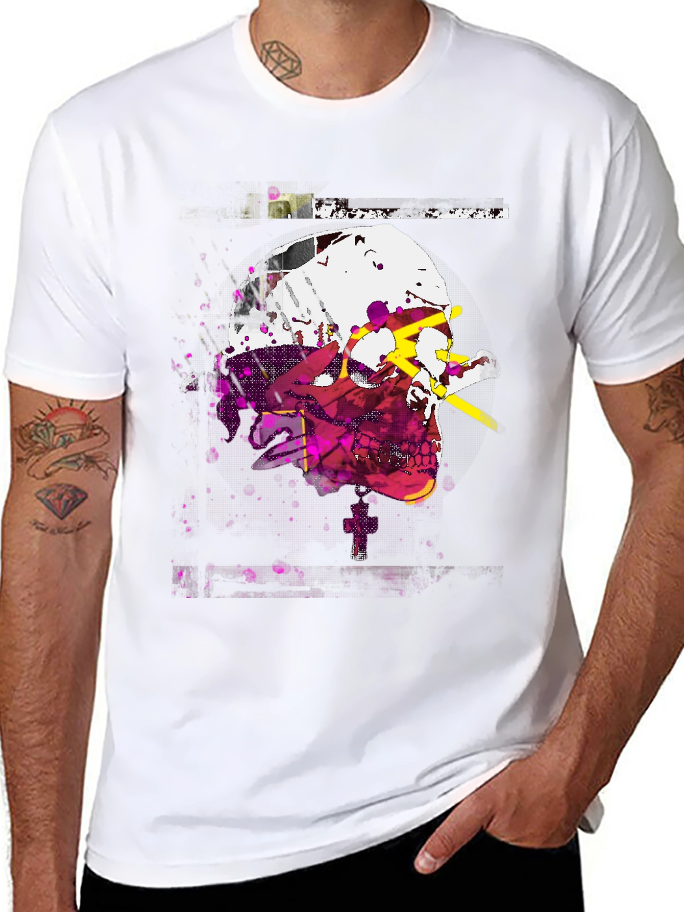 Edgy Skull Graphic Tee - Mens Black T-Shirt