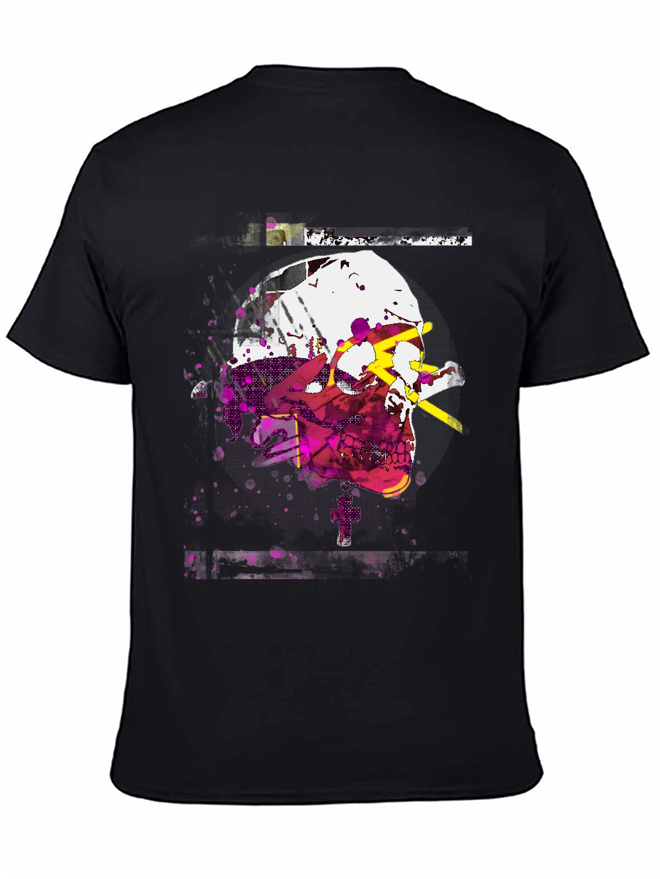 Edgy Skull Graphic Tee - Mens Black T-Shirt