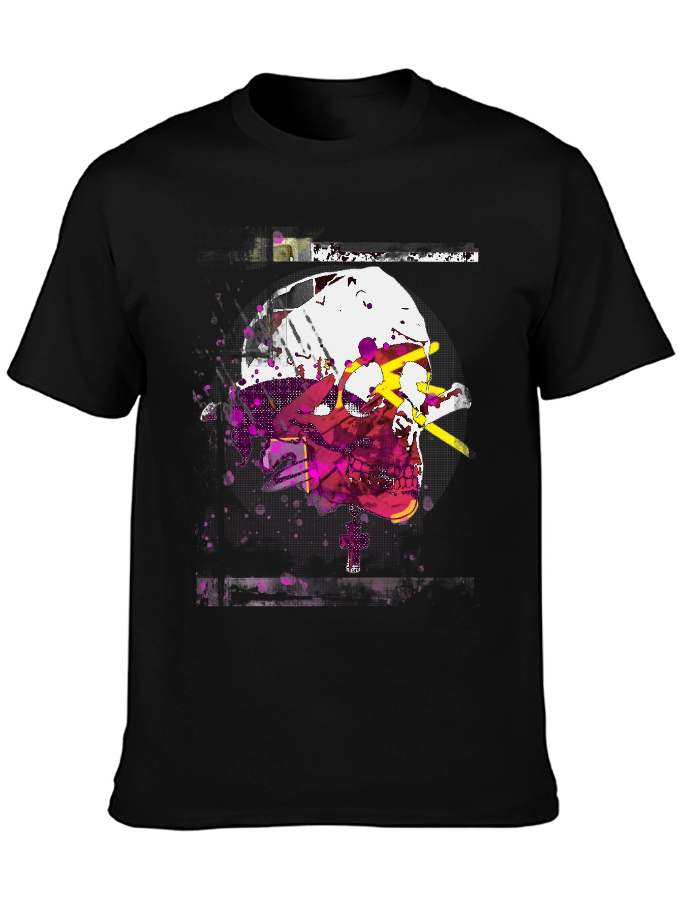 Edgy Skull Graphic Tee - Mens Black T-Shirt