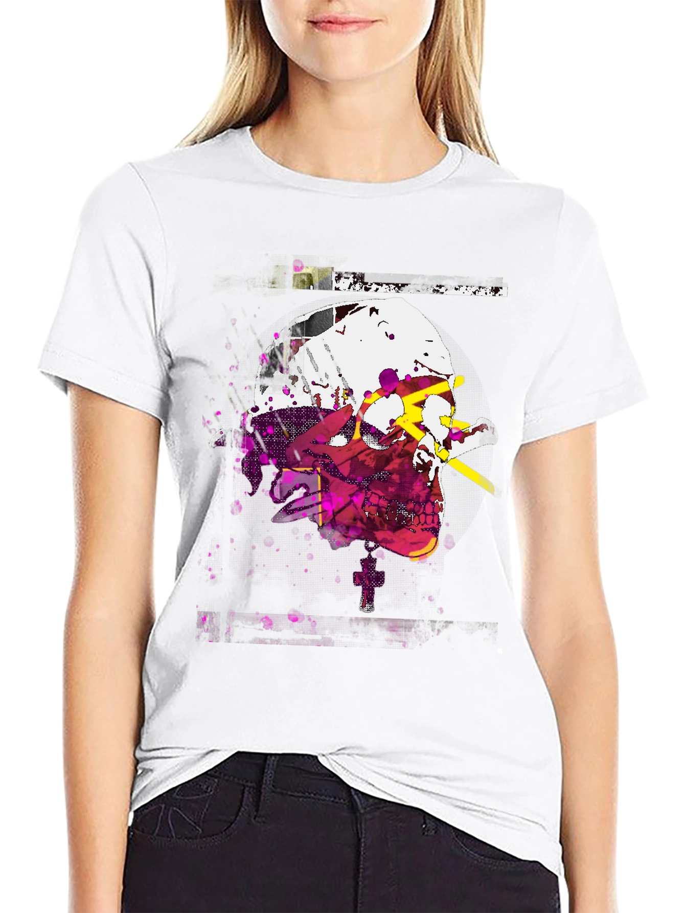 Edgy Skull Graphic Tee - Mens Black T-Shirt