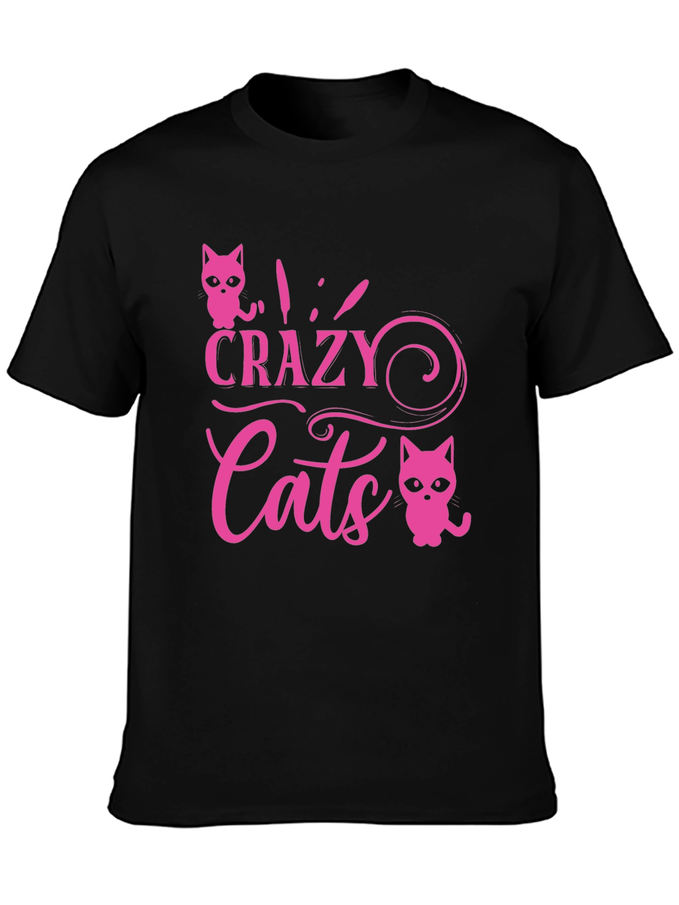 Crazy Cats Graphic Tee - Pink