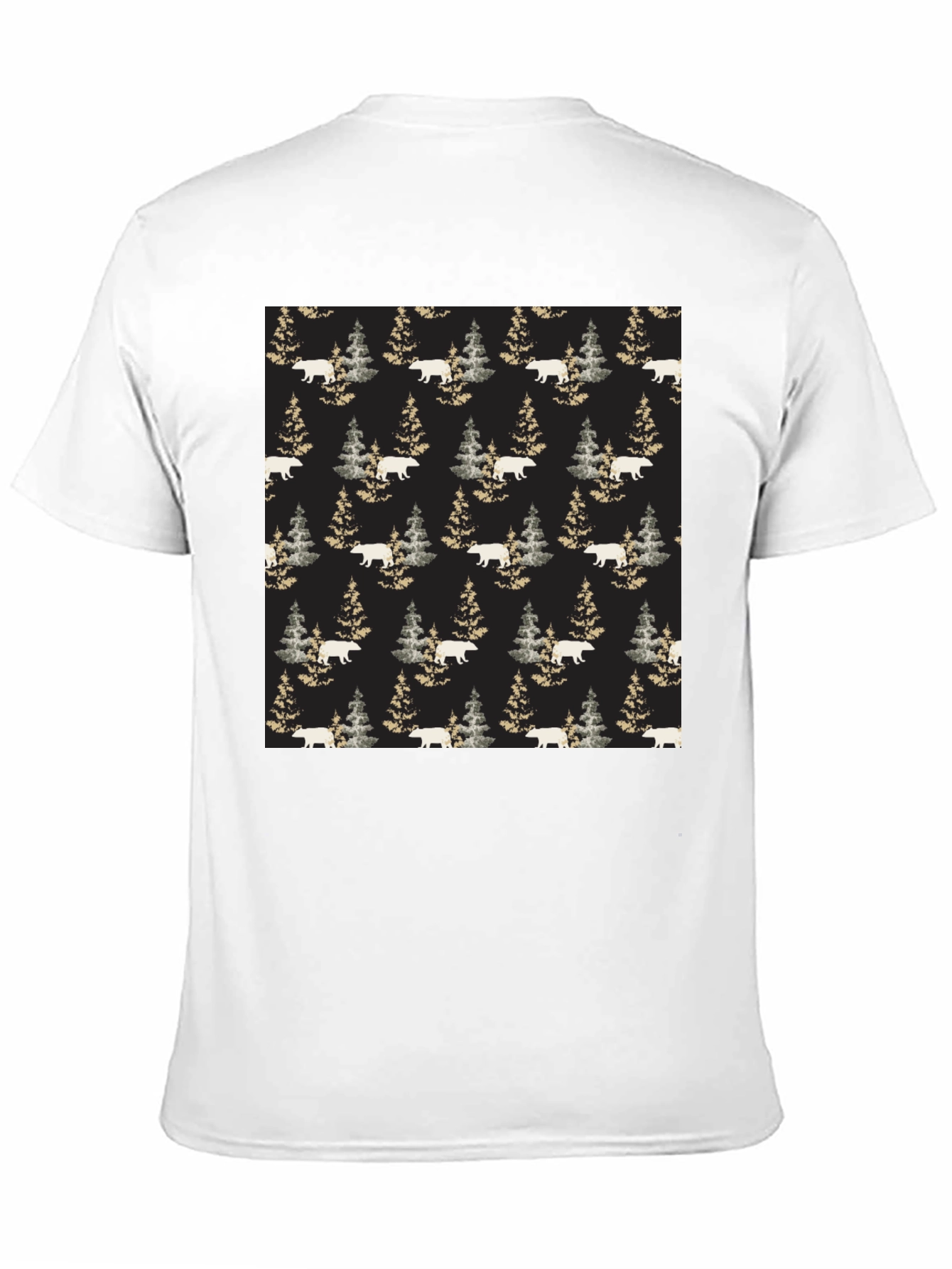 Bear & Pine Tree Pattern T-Shirt