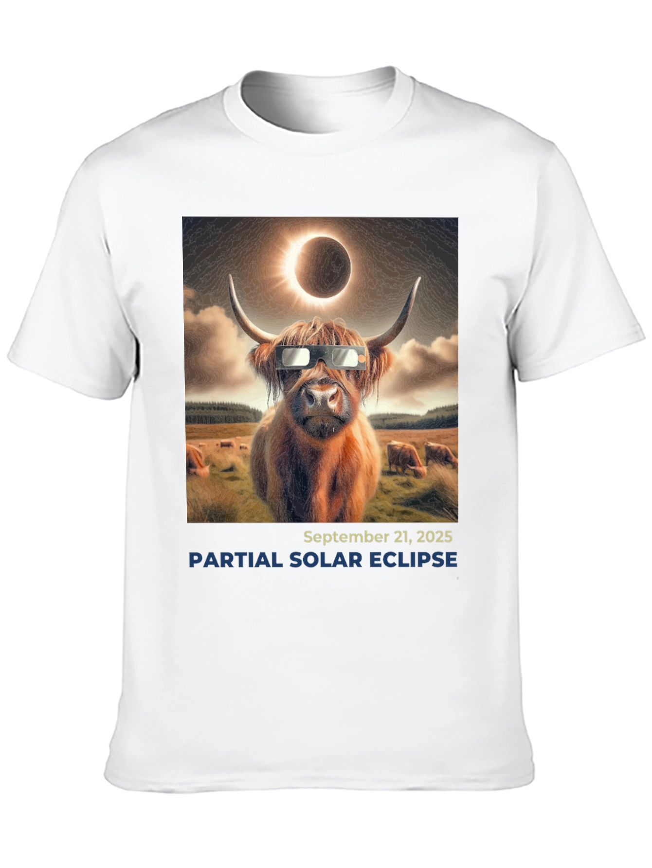 Cow Solar Eclipse 2025 T-Shirt