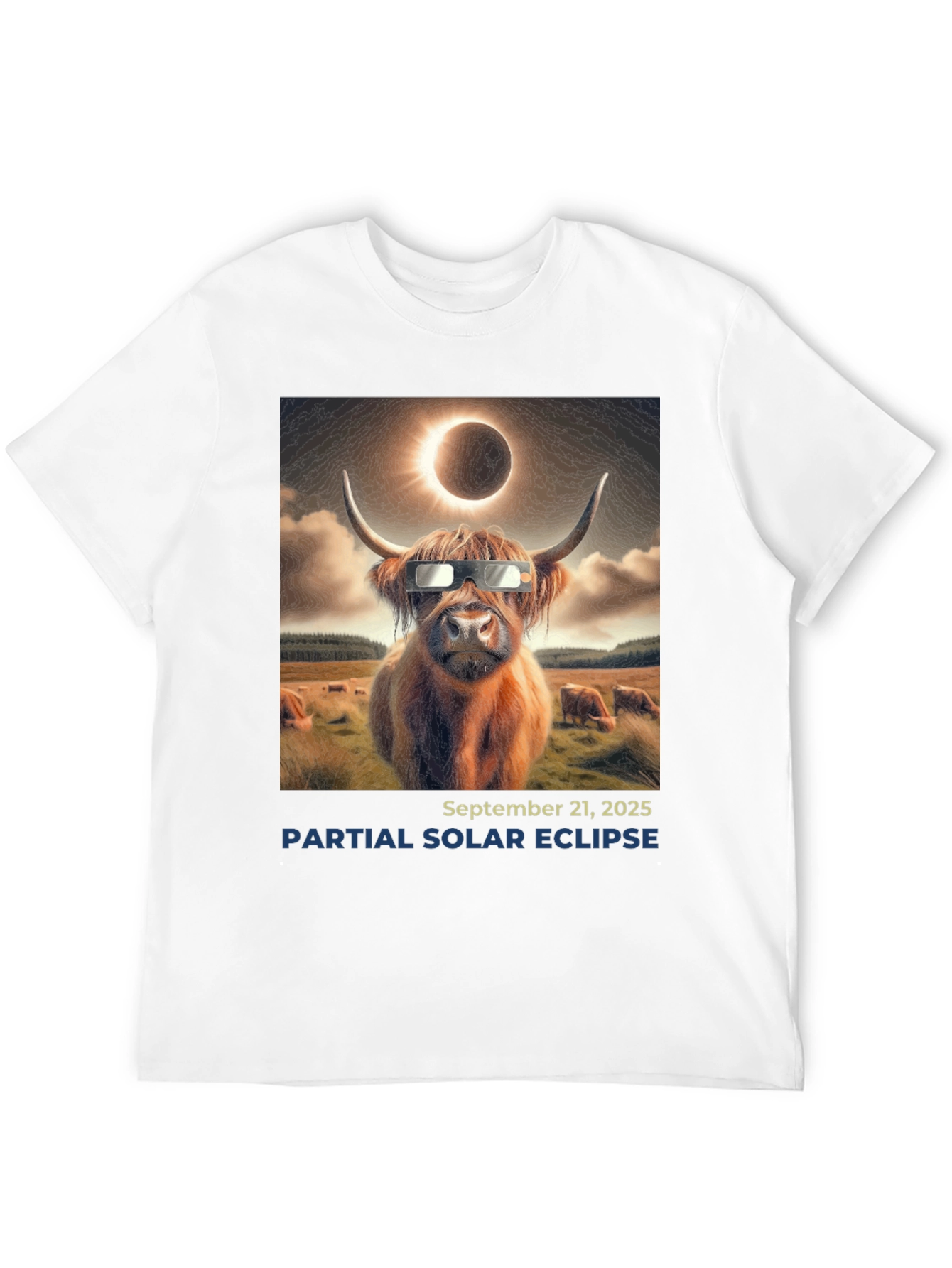 Cow Solar Eclipse 2025 T-Shirt