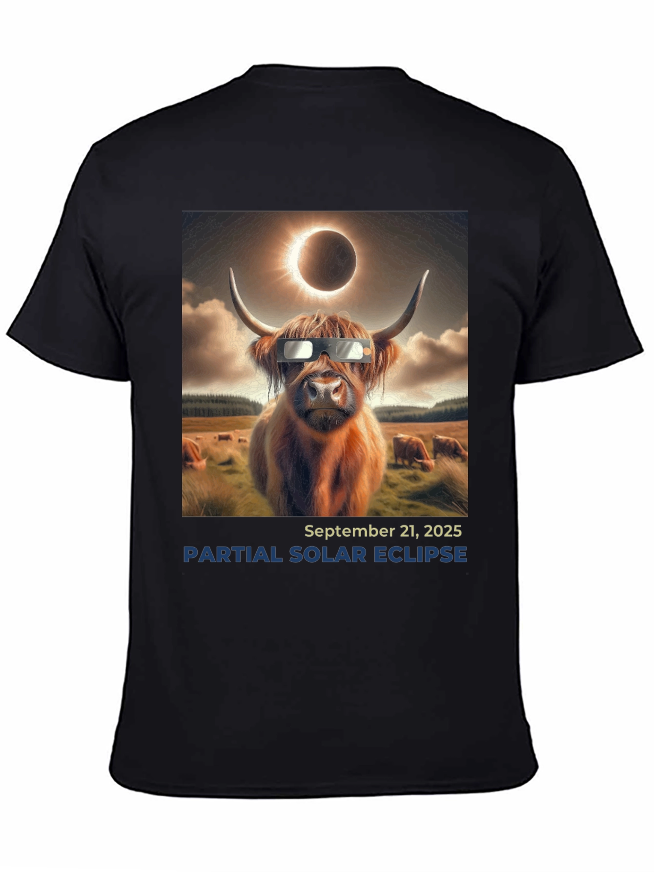Cow Solar Eclipse 2025 T-Shirt