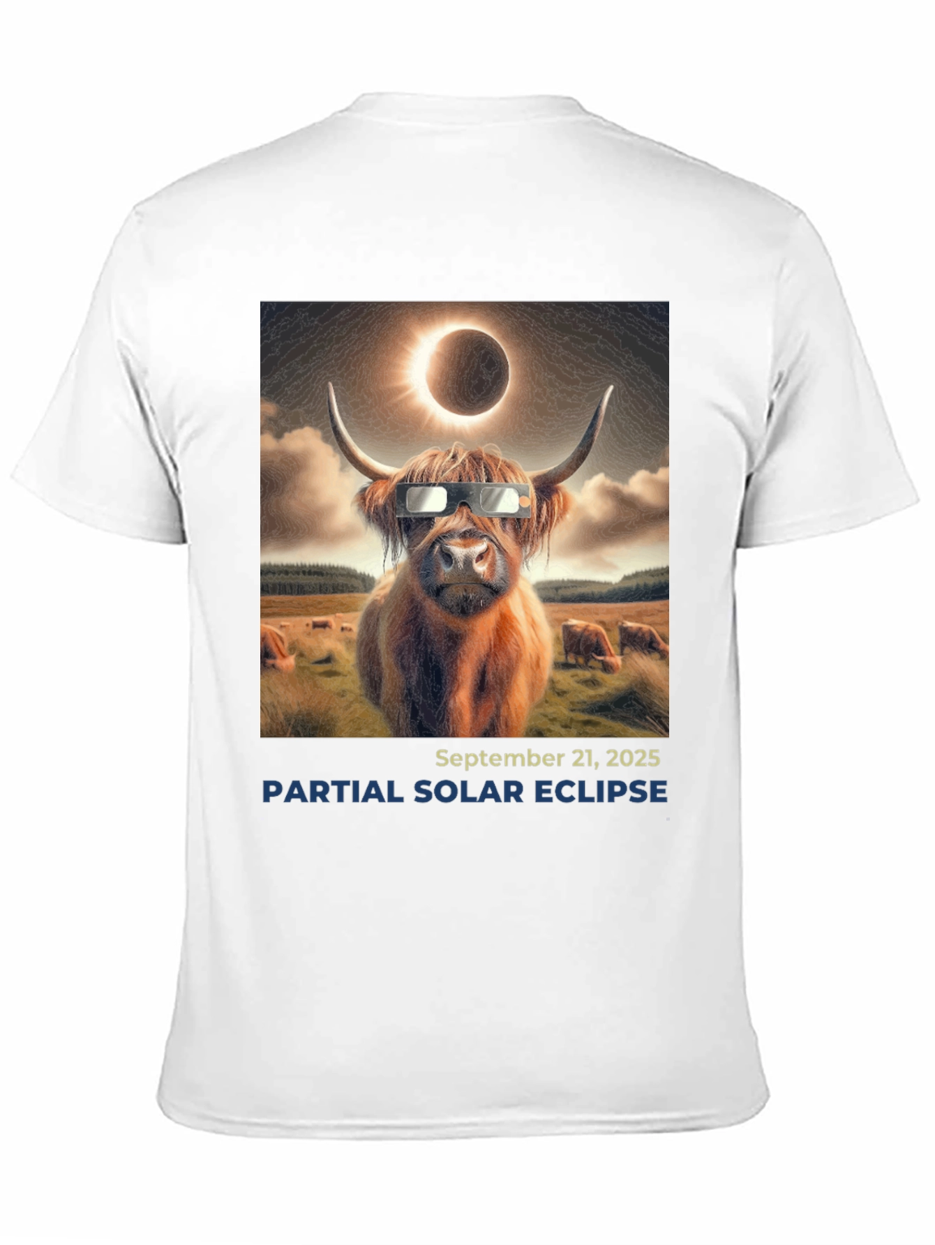Cow Solar Eclipse 2025 T-Shirt