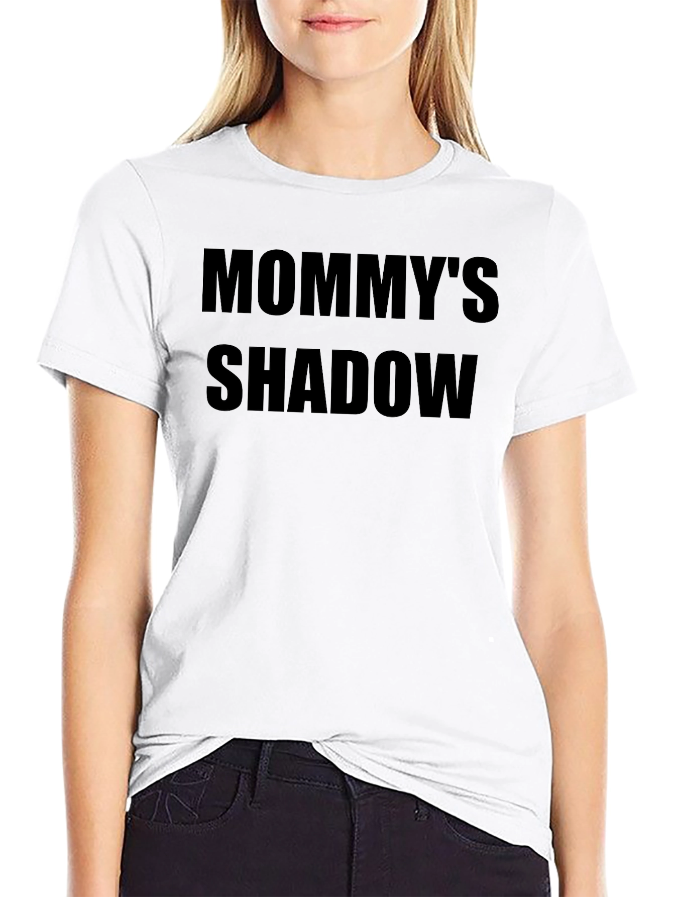 Mommys Shadow Black T-Shirt - Trendy Casual Wear