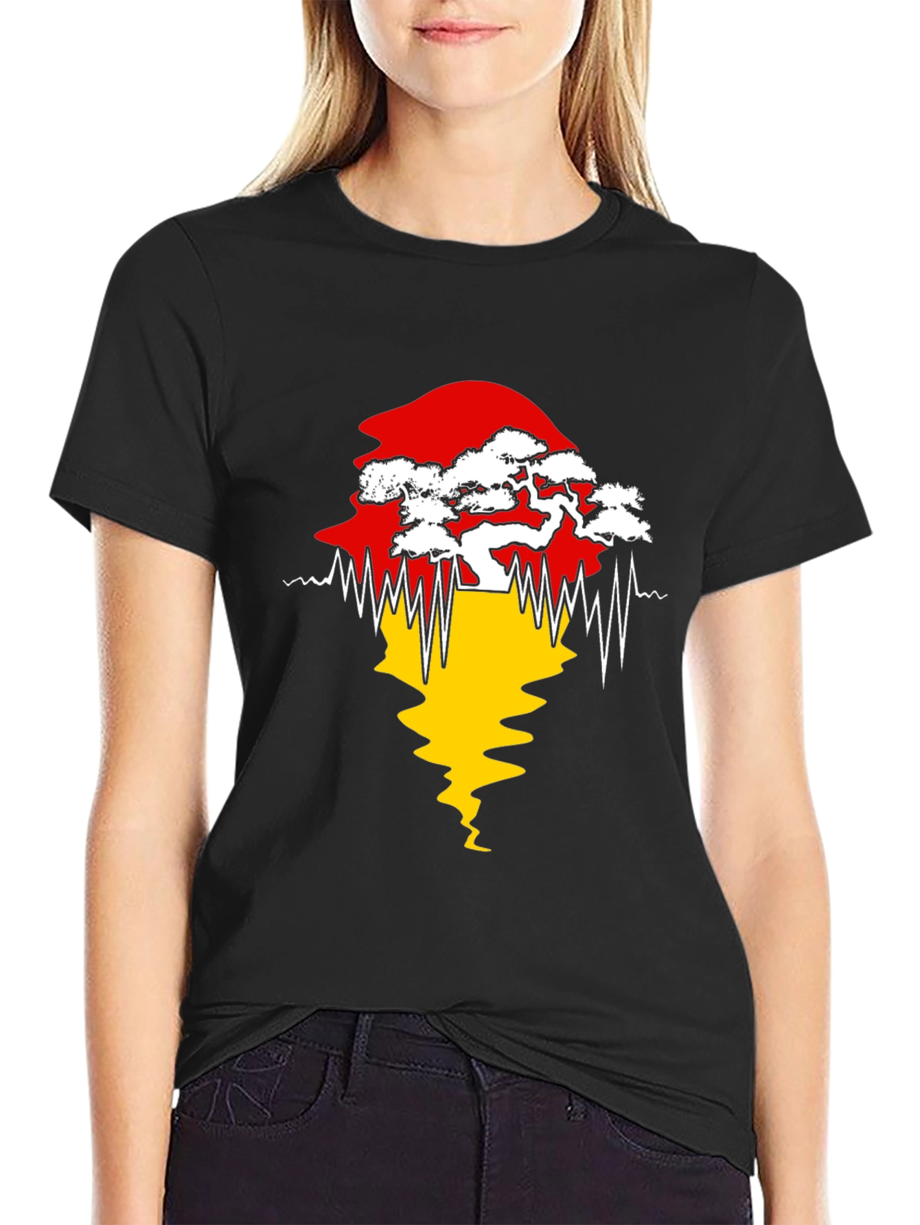 Bonsai Tree Silhouette Graphic Tee