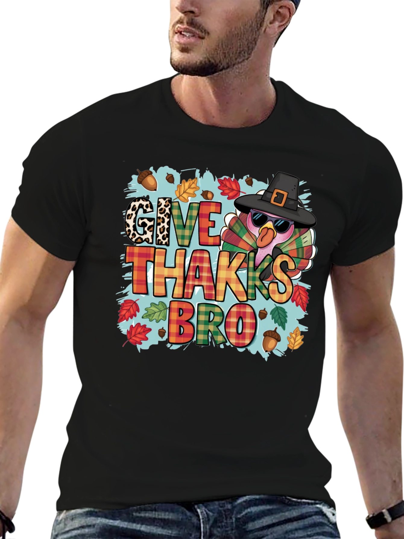 Give Thakks Bro Thanksgiving Turkey T-Shirt