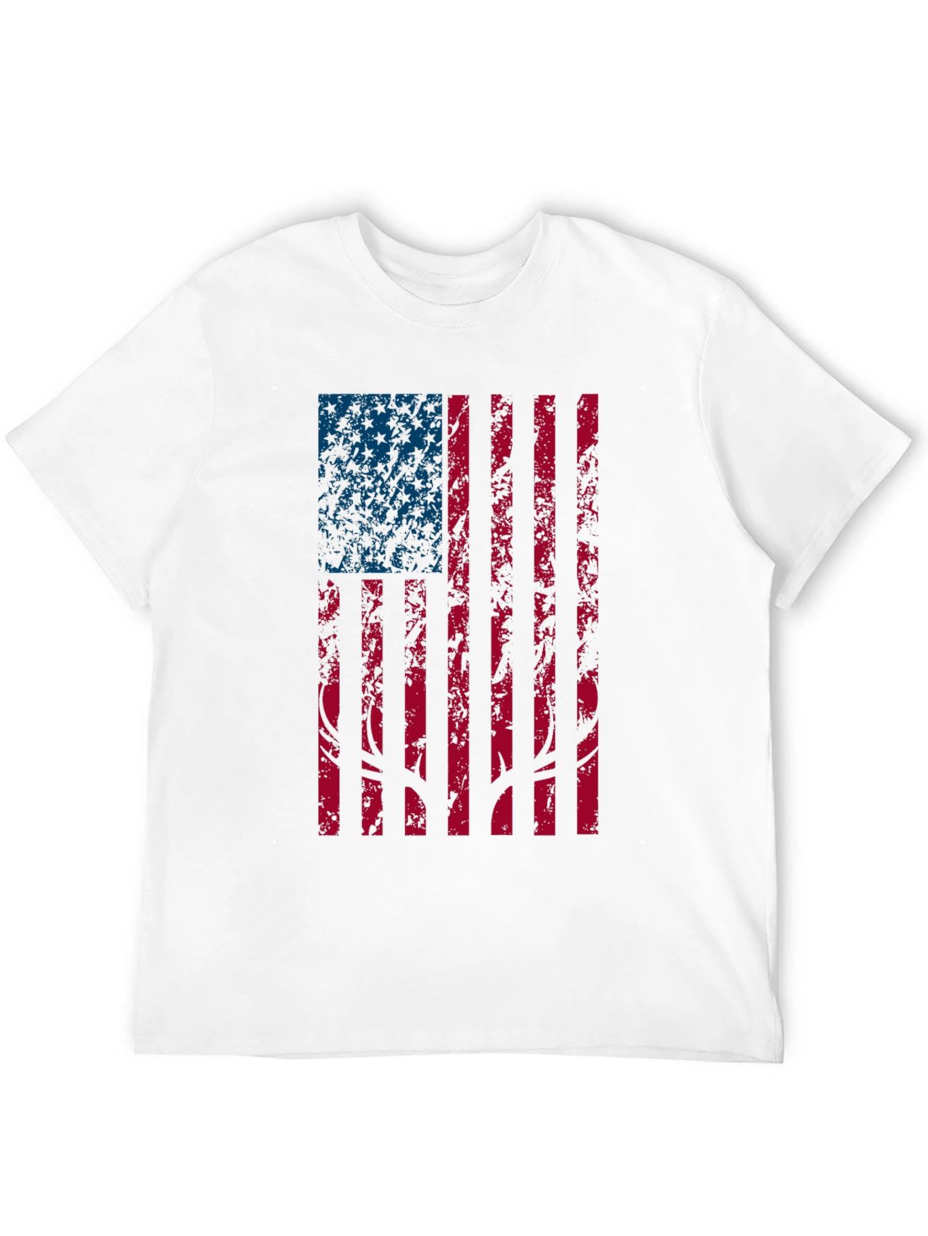 American Flag Deer Antler Graphic Tee - Black